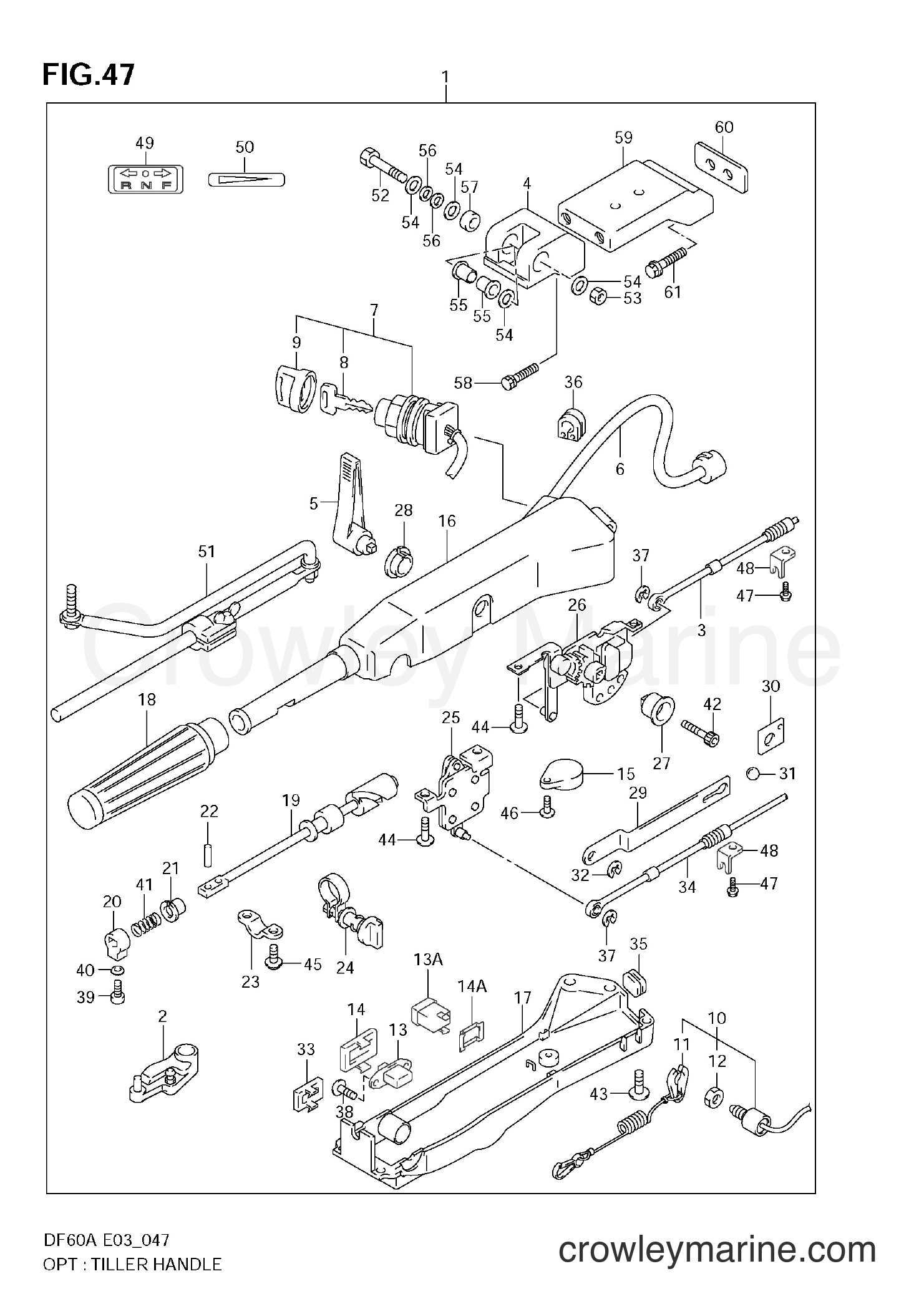 Suzuki Marine DF40A - OPT:TILLER HANDLE