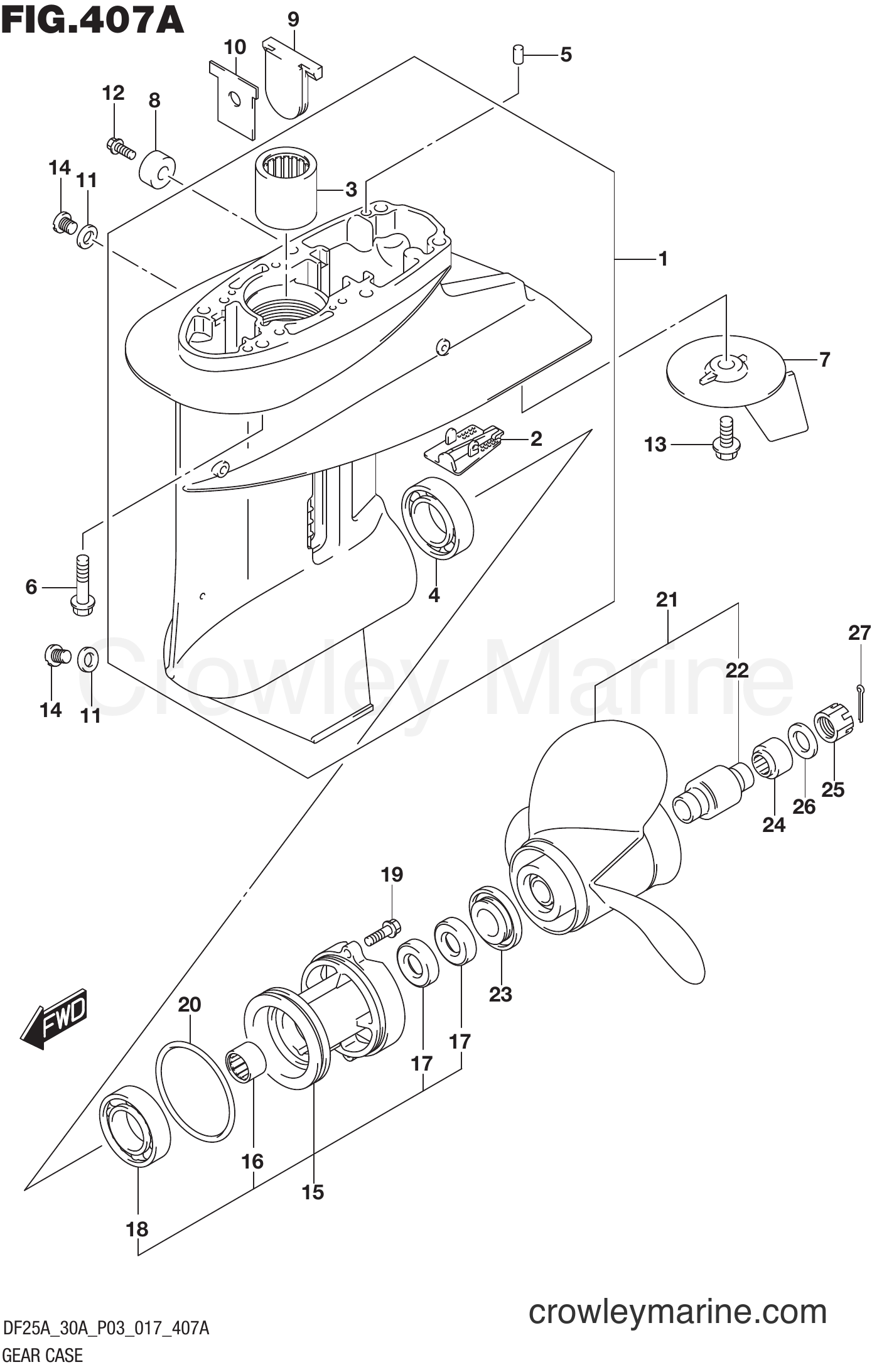 Suzuki Marine DF25A 710001~ - GEAR CASE