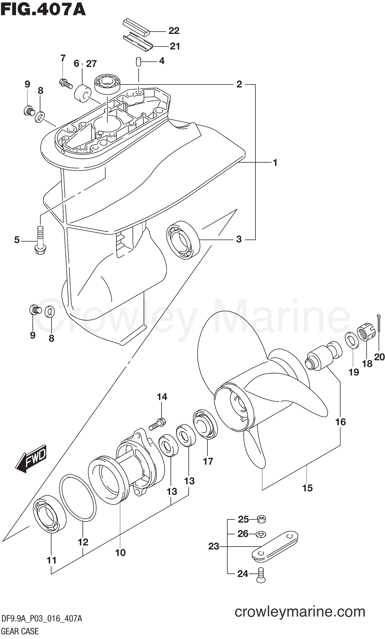 Suzuki Marine DF8AR 610001~ - GEAR CASE