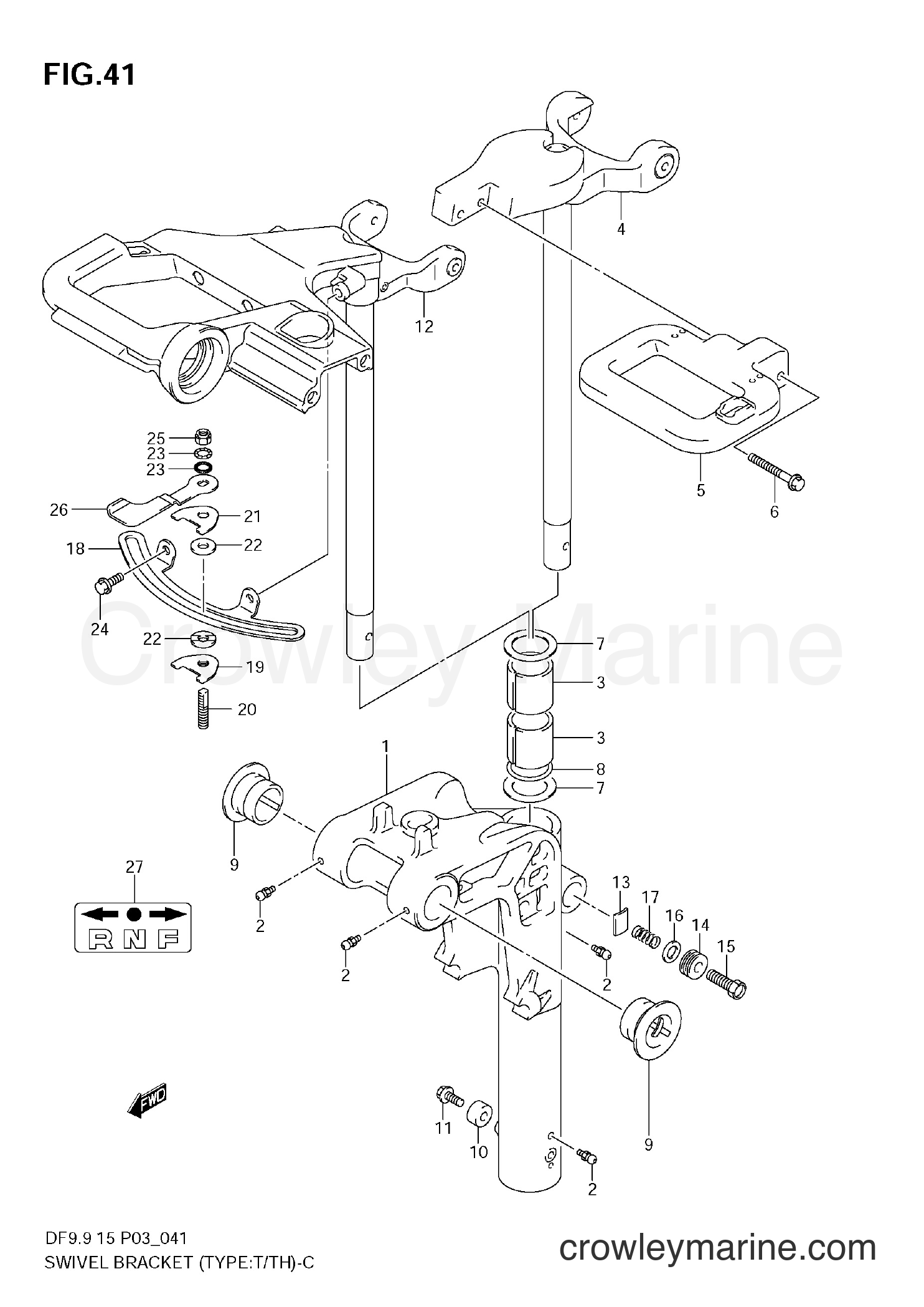 Suzuki Marine DF9.9 - SWIVEL BRACKET (TYPE:T/TH)