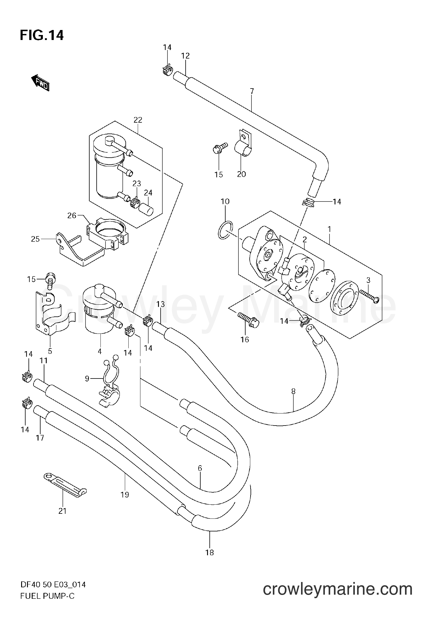 FUEL PUMP 2000 FourStroke Outboard 50 DF50 Crowley Marine
