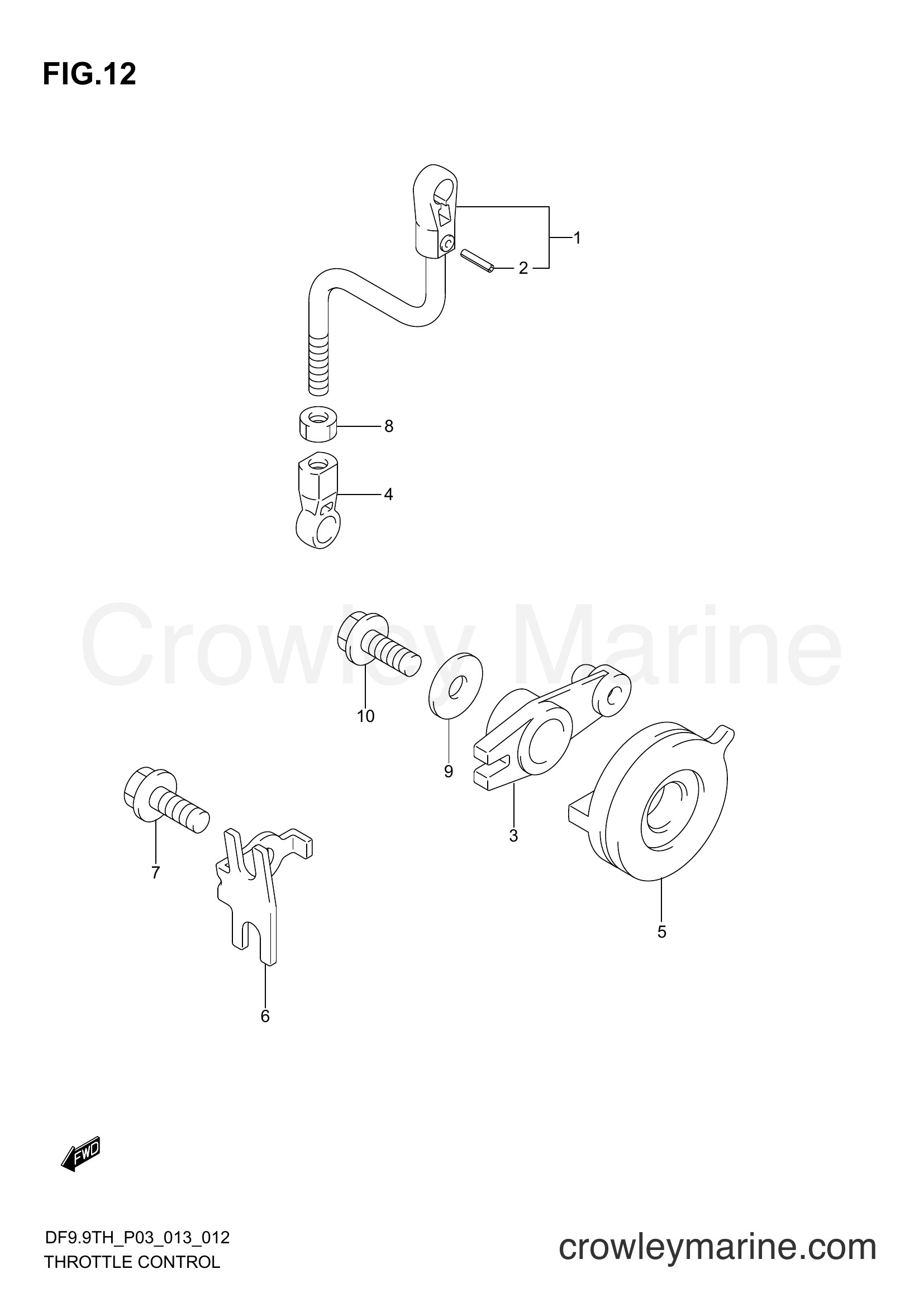 Suzuki Marine DF9.9TH 00993F-310001~ - THROTTLE CONTROL