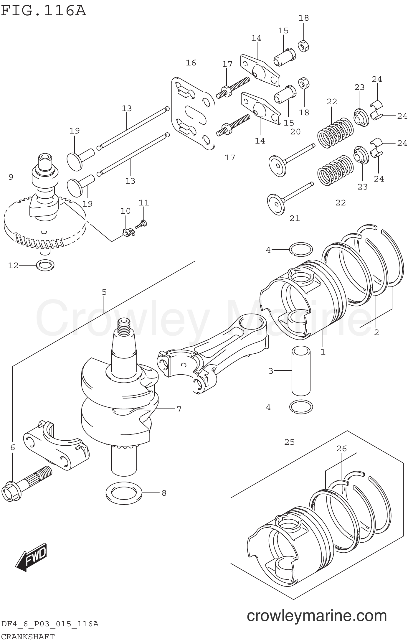 Suzuki Marine DF6 510001~ - CRANKSHAFT