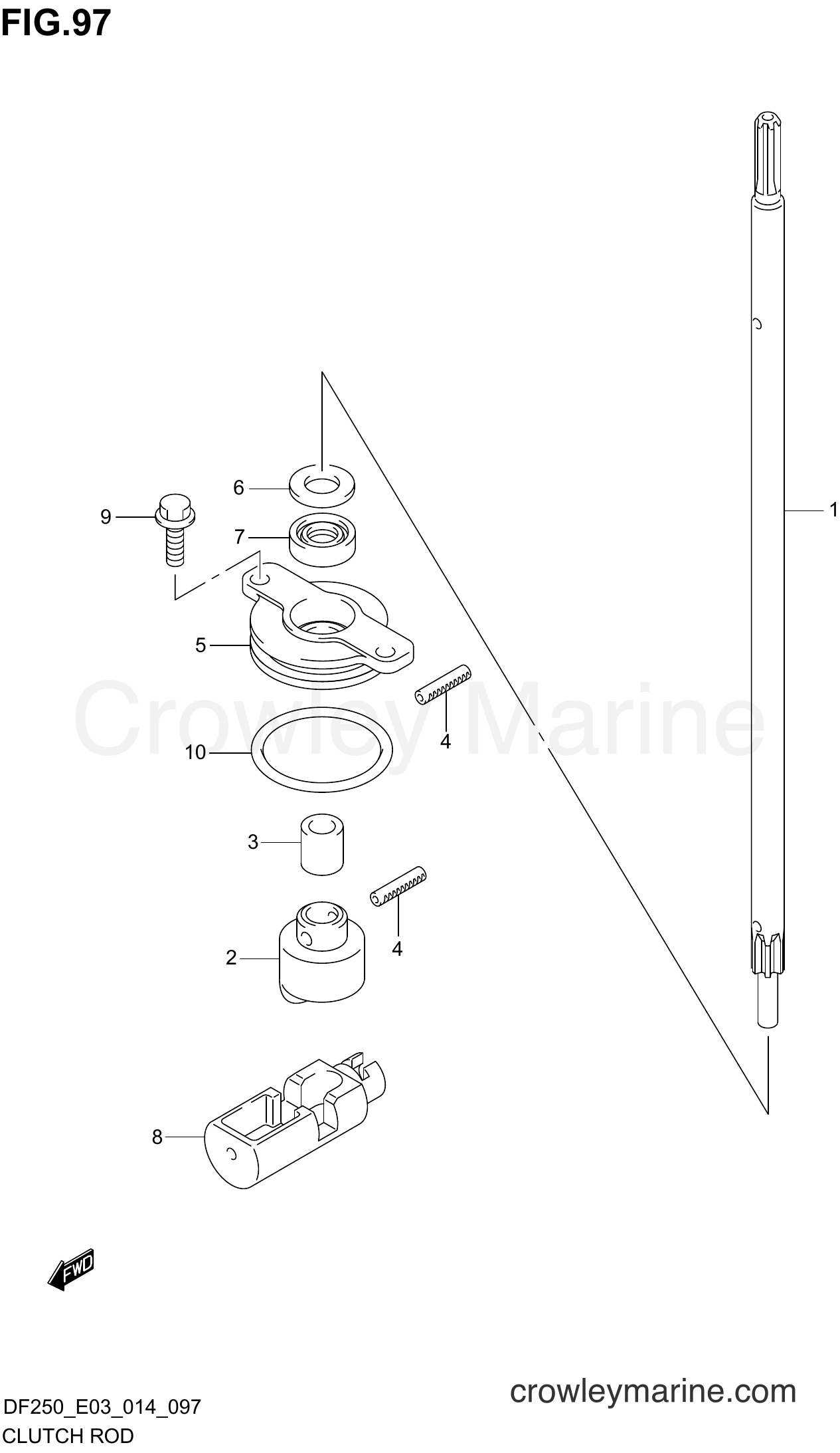 Suzuki Marine DF250 410001~ - CLUTCH ROD (DF250ST E03)