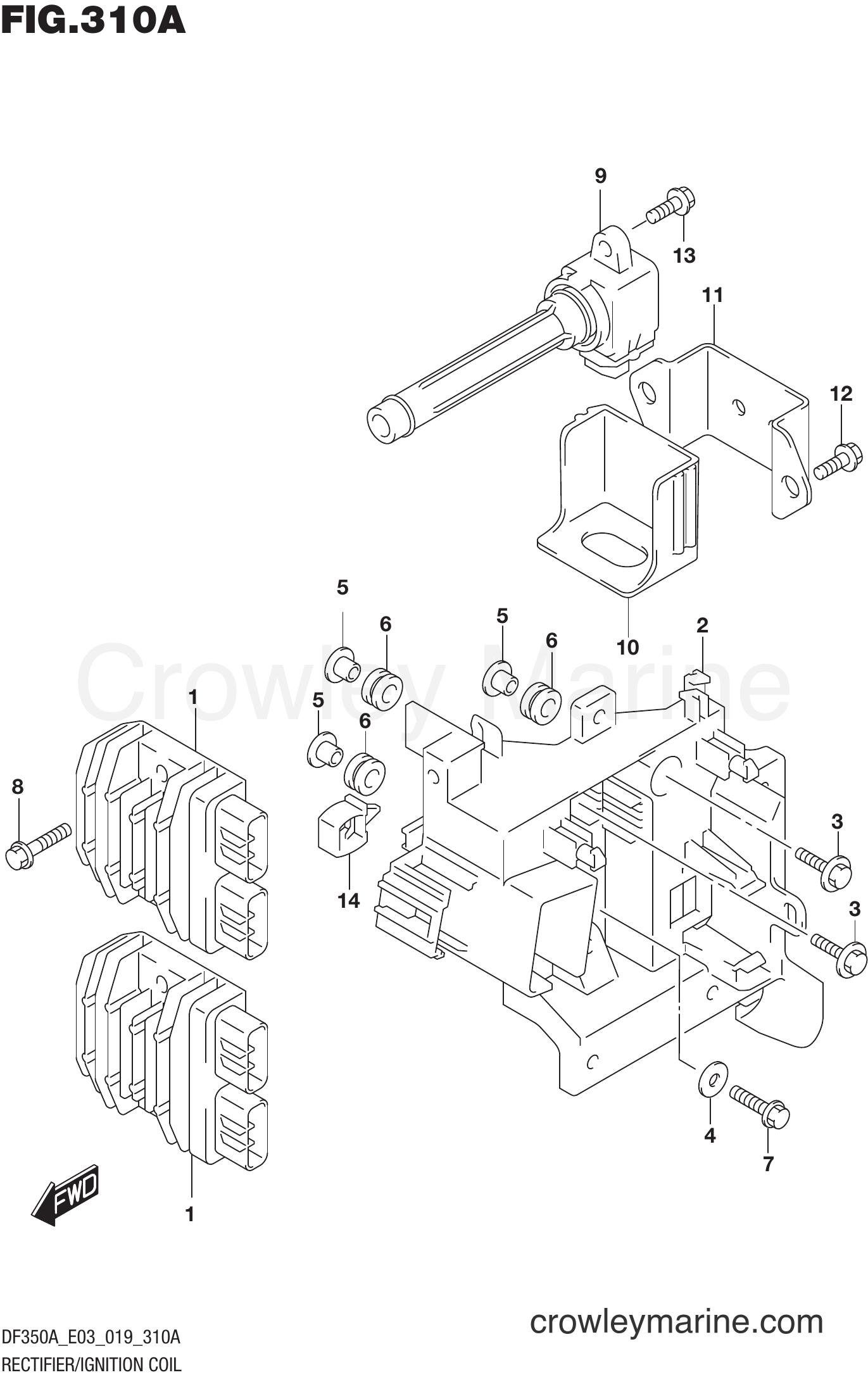 Suzuki Marine DF350A 910001~ - RECTIFIER/IGNITION COIL