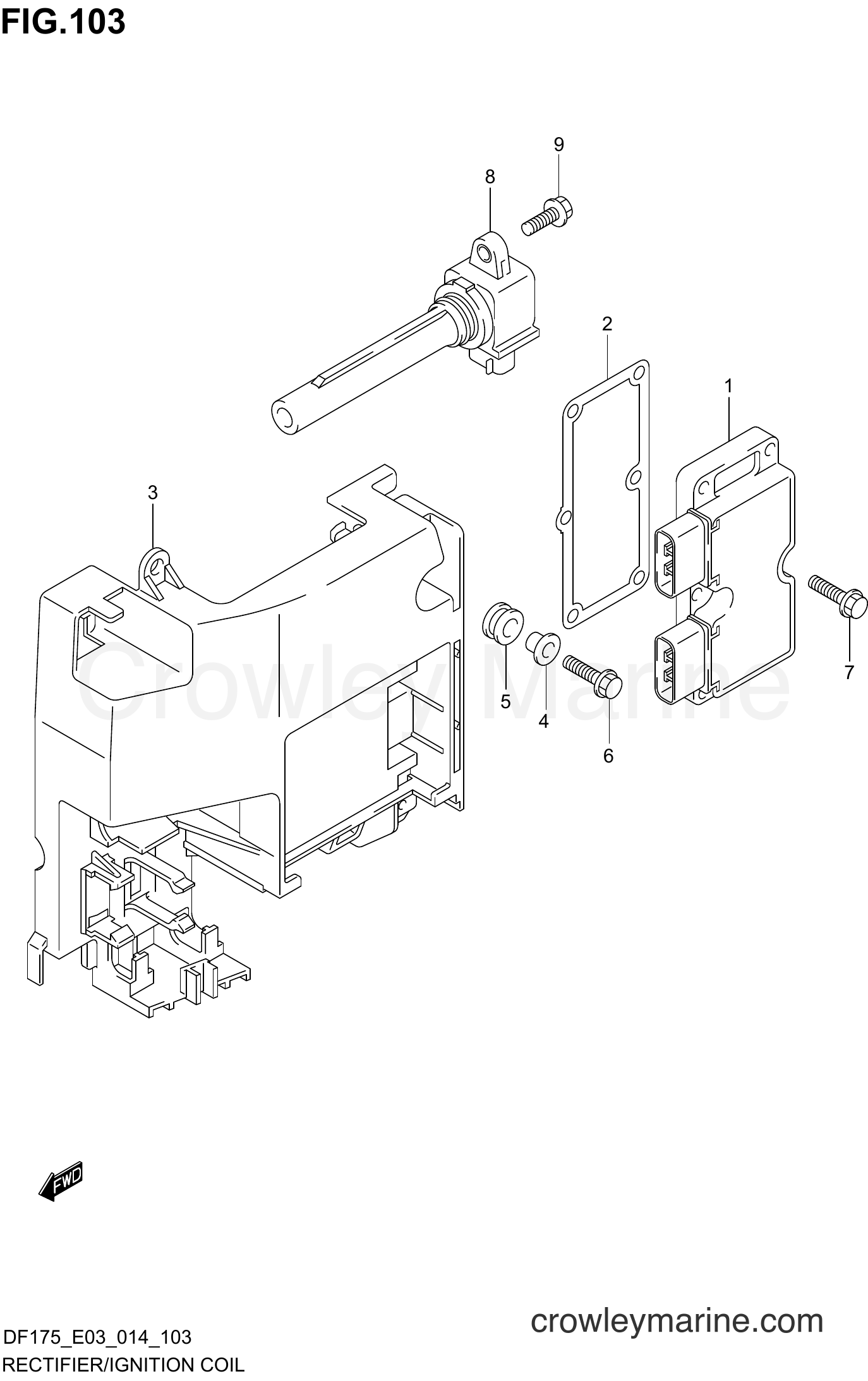 Suzuki Marine DF175Z 41001~ - RECTIFIER/IGNITION COIL (DF175Z E03)