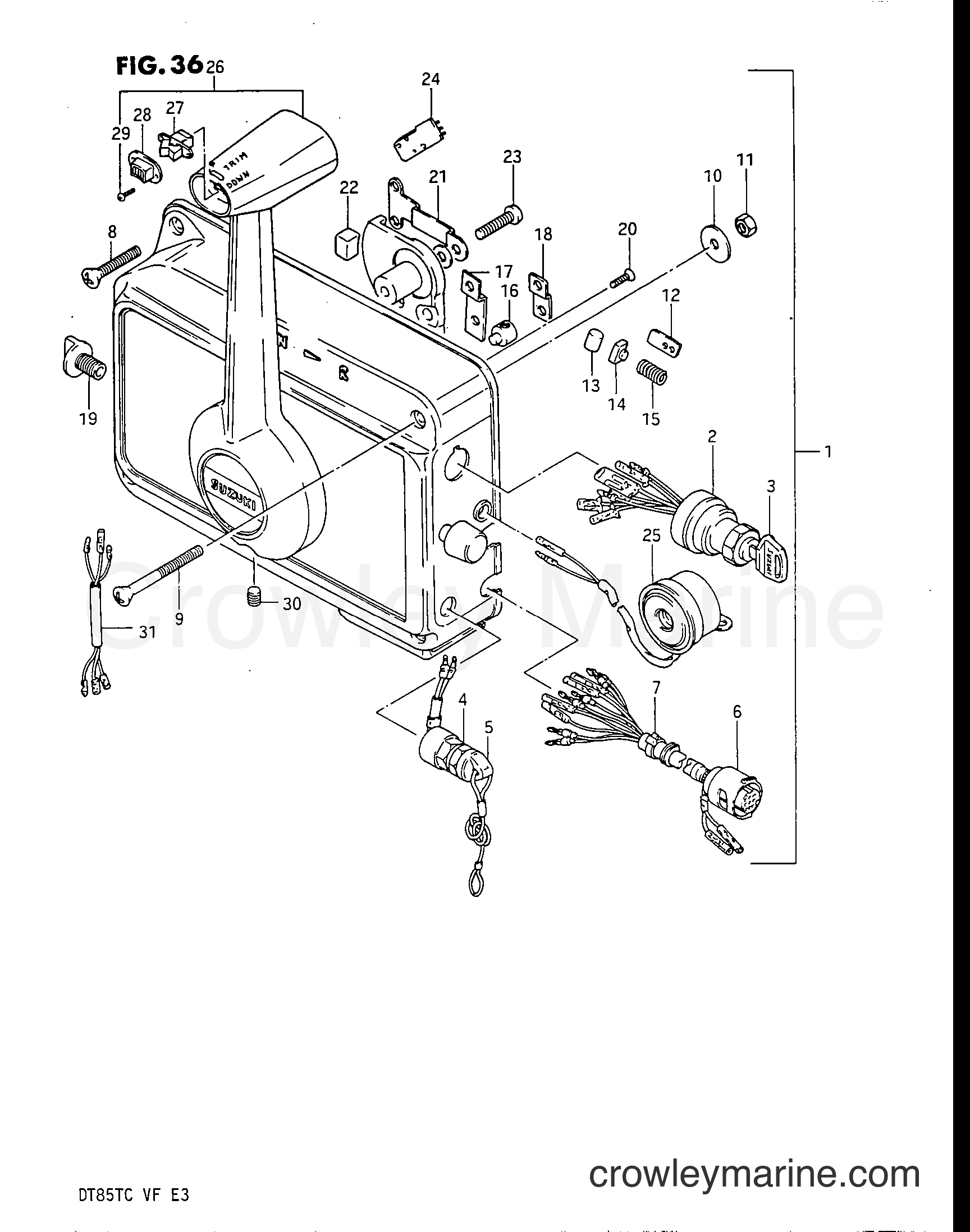 Suzuki Marine DT85 - REMOTE CONTROL (MODEL QD)
