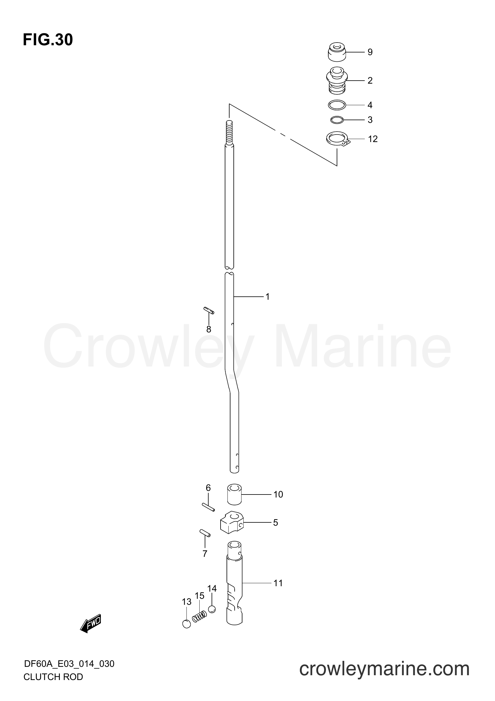 Suzuki Marine DF60A 410001~ - SHIFT ROD (DF50A E03)