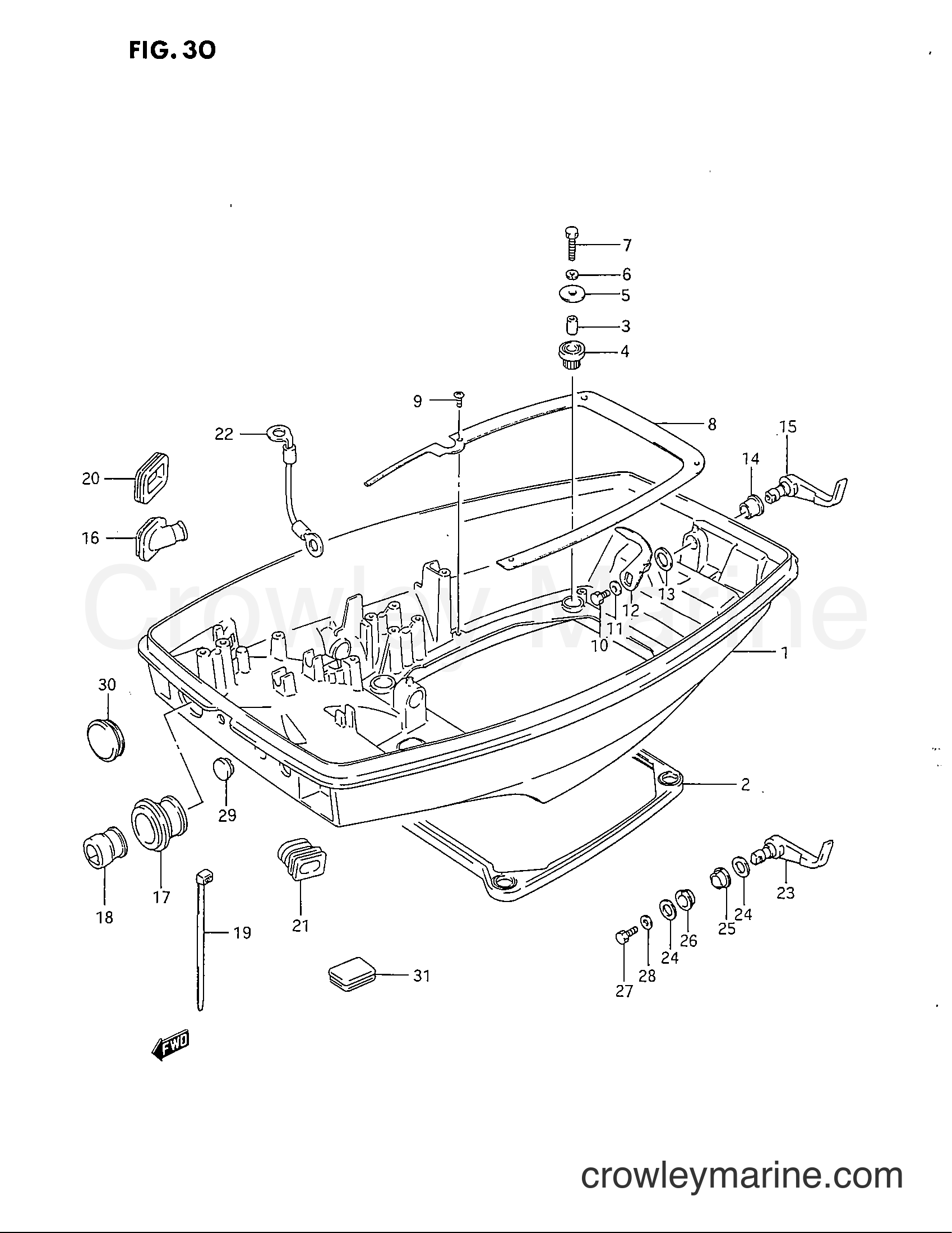 Suzuki Marine DT40C - LOWER COVER