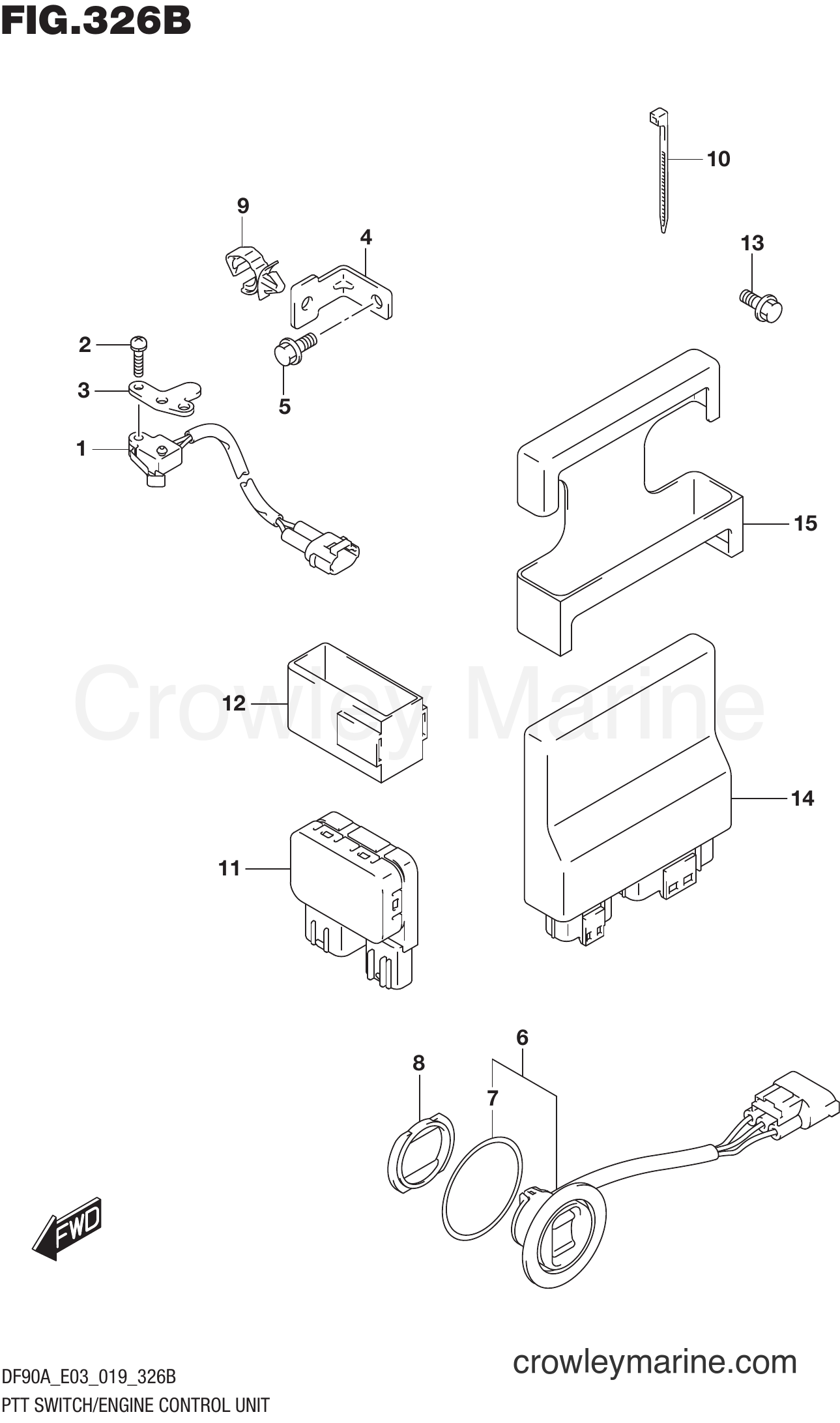Suzuki Marine DF70A 910001~ - PTT SWITCH/ENGINE CONTROL UNIT (DF90A)