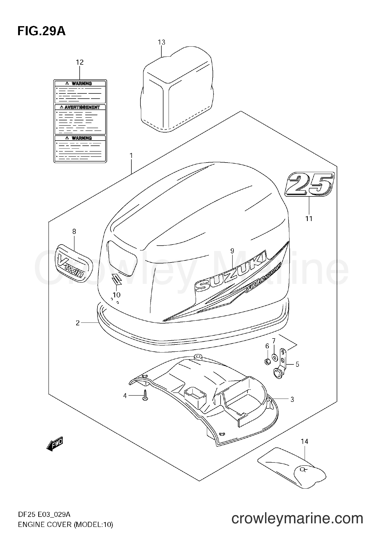 Suzuki Marine DF25 - ENGINE COVER (MODEL:10~)