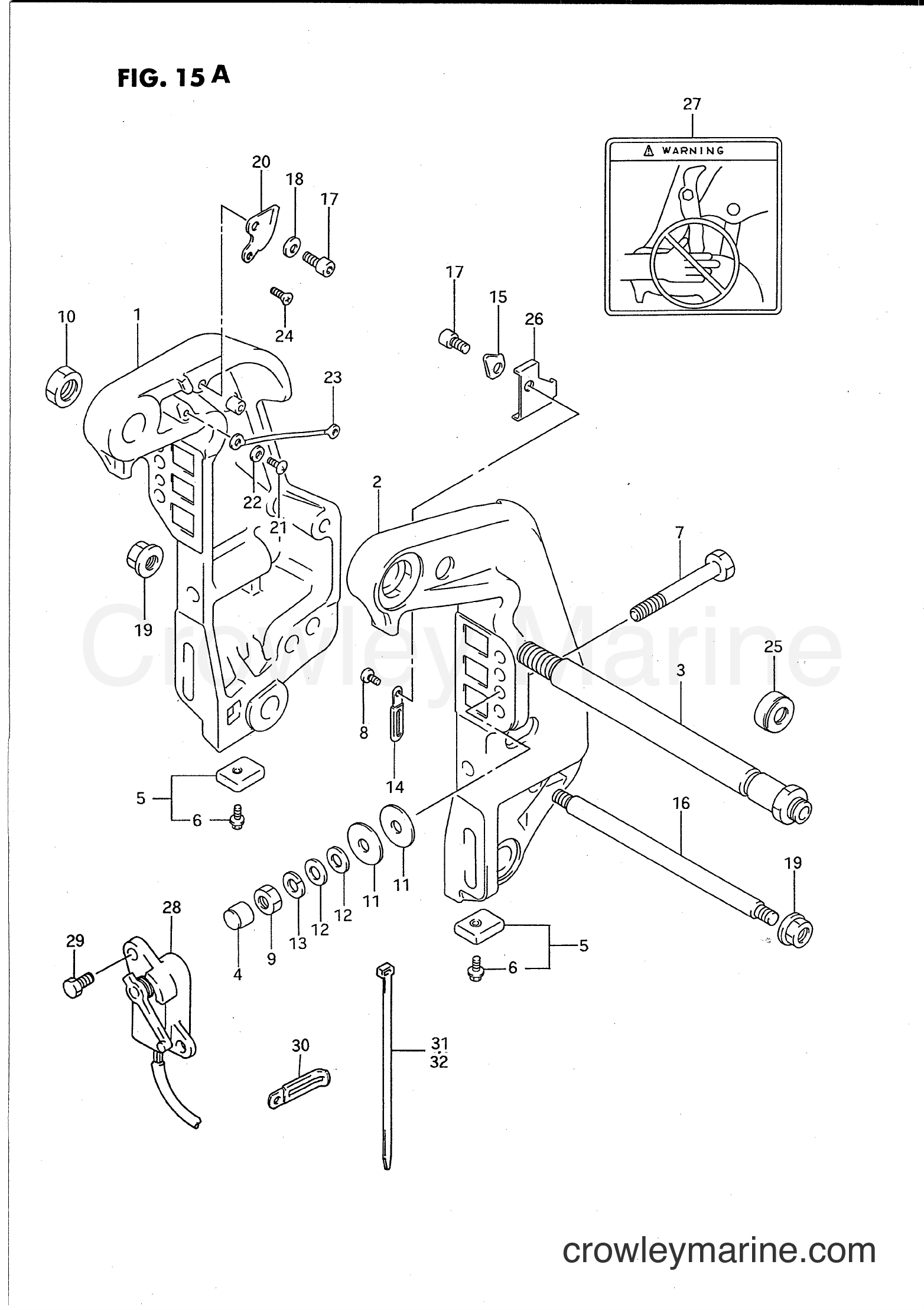 Suzuki Marine PU85 - CLAMP BRACKET (MODEL:95~97)