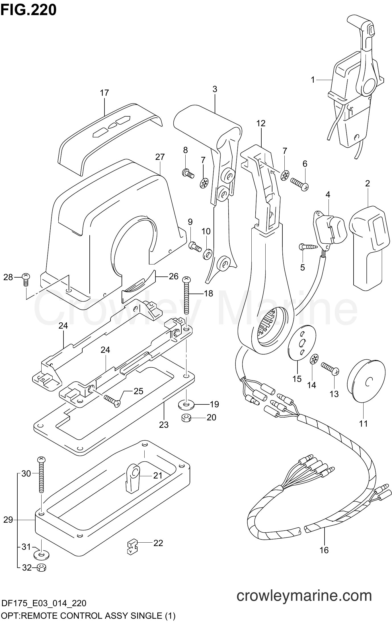 Suzuki Marine DF150 41001~ - OPT:REMOTE CONTROL ASSY SINGLE (1)