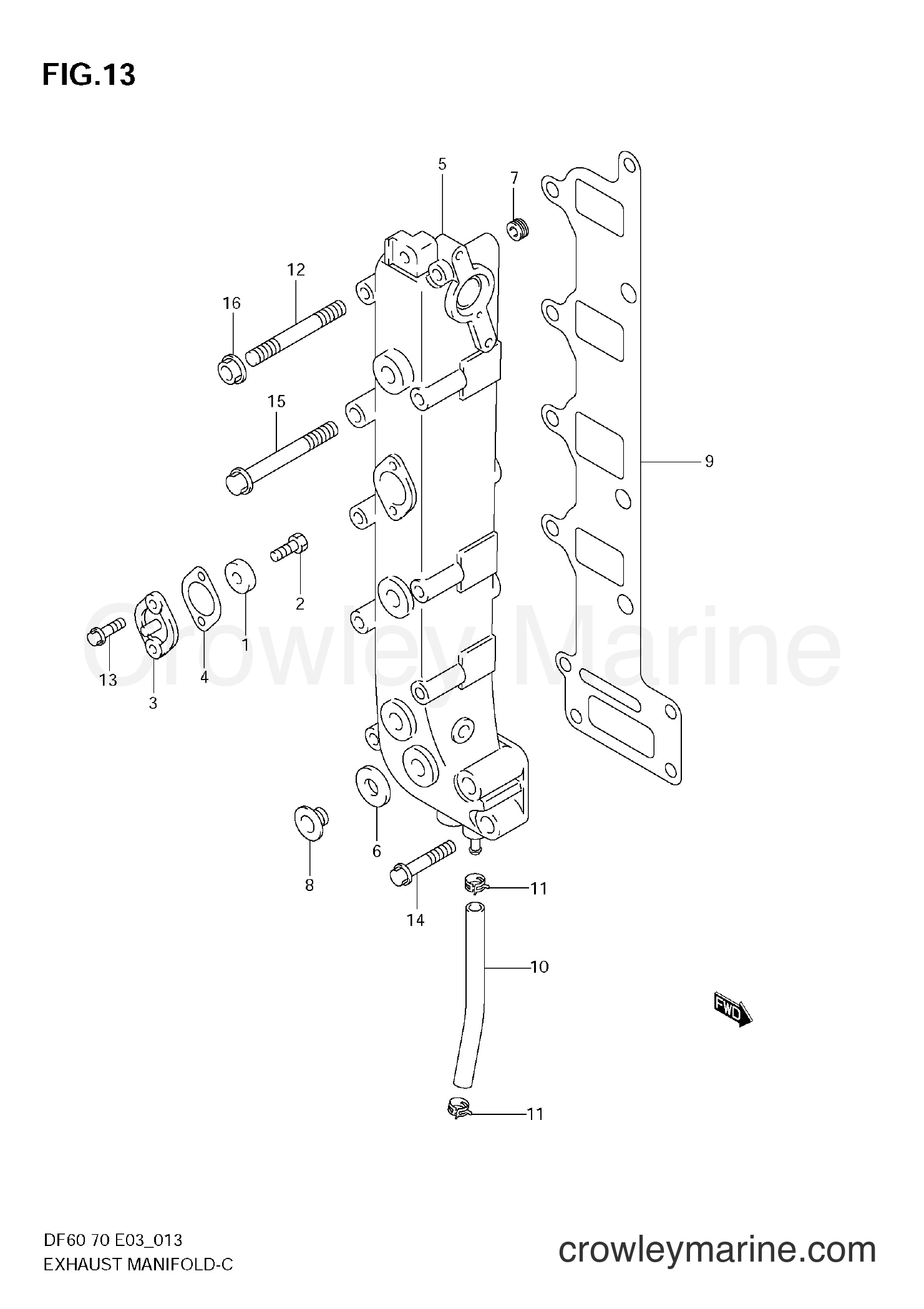 Suzuki Marine DF70 - EXHAUST MANIFOLD