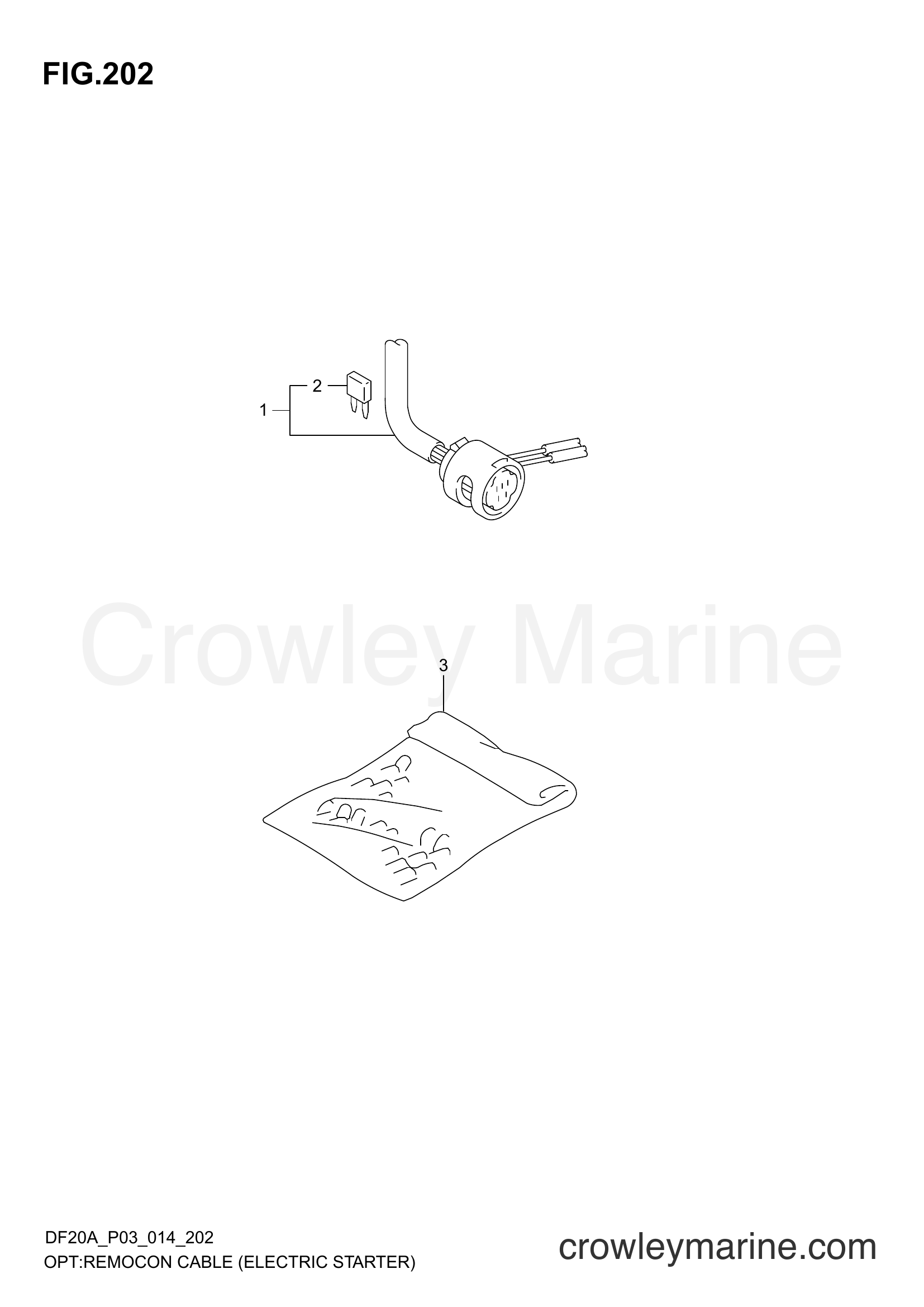 Suzuki Marine DF15A 02002F-410001~ - OPT:REMOCON CABLE (ELECTRIC STARTER) (DF15A P03)