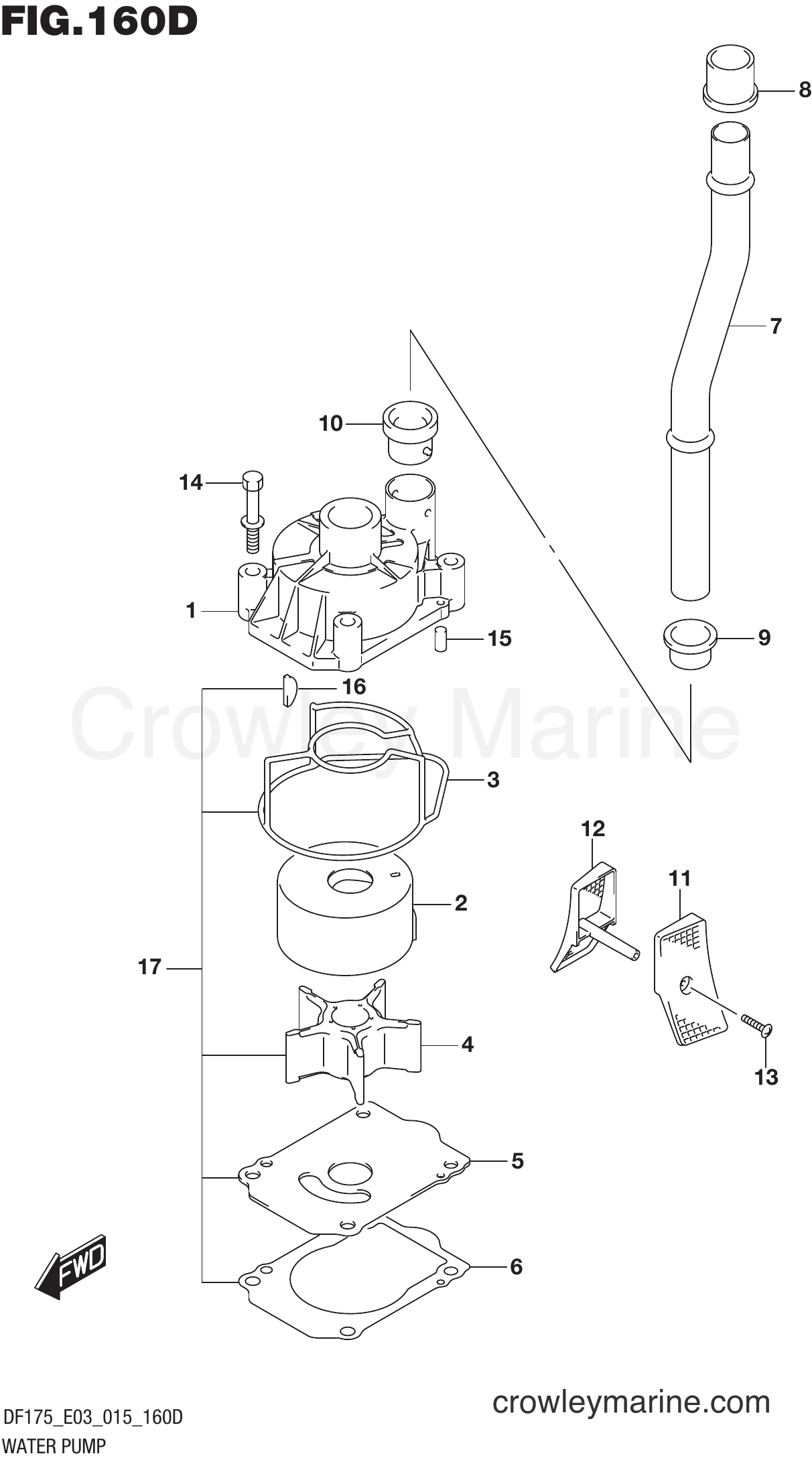 Suzuki Marine DF175Z 51001~ - WATER PUMP (DF150ZG E03)