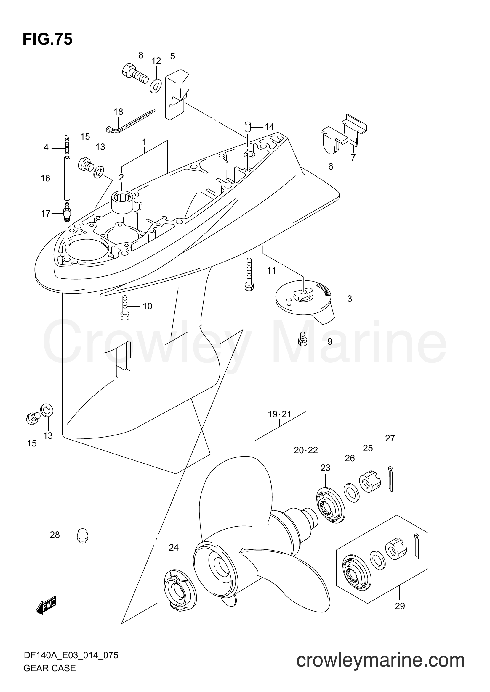Suzuki Marine DF140AT 410001~ - GEAR CASE (DF115AZ E03)