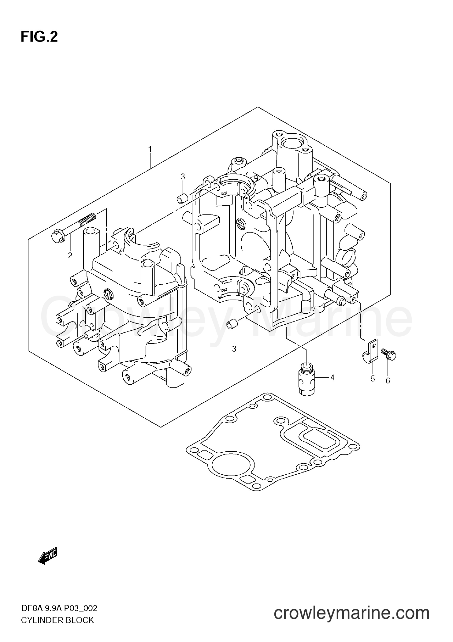 Suzuki Marine DF9.9A - CYLINDER BLOCK