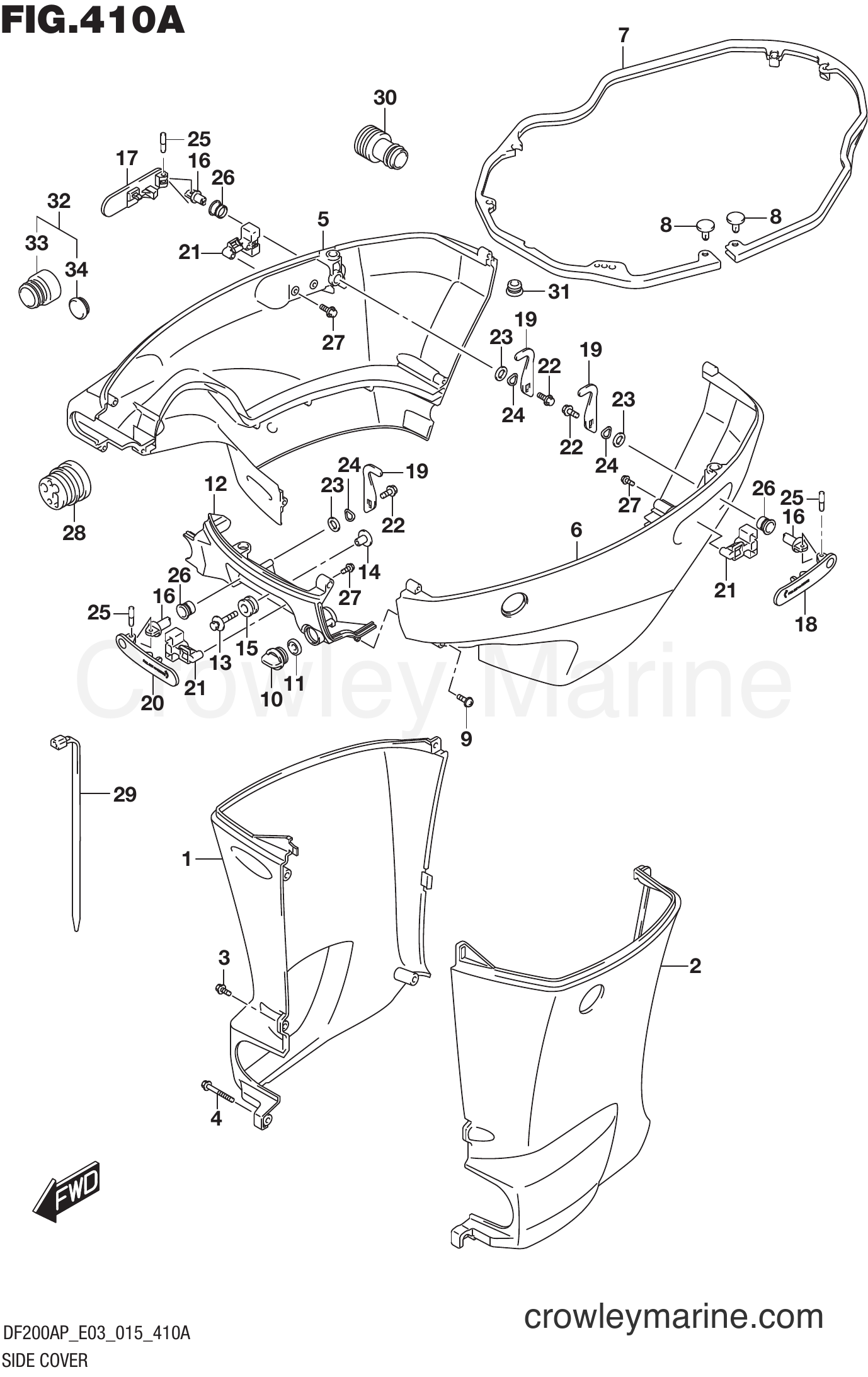 Suzuki Marine DF200AP 510001~ - SIDE COVER