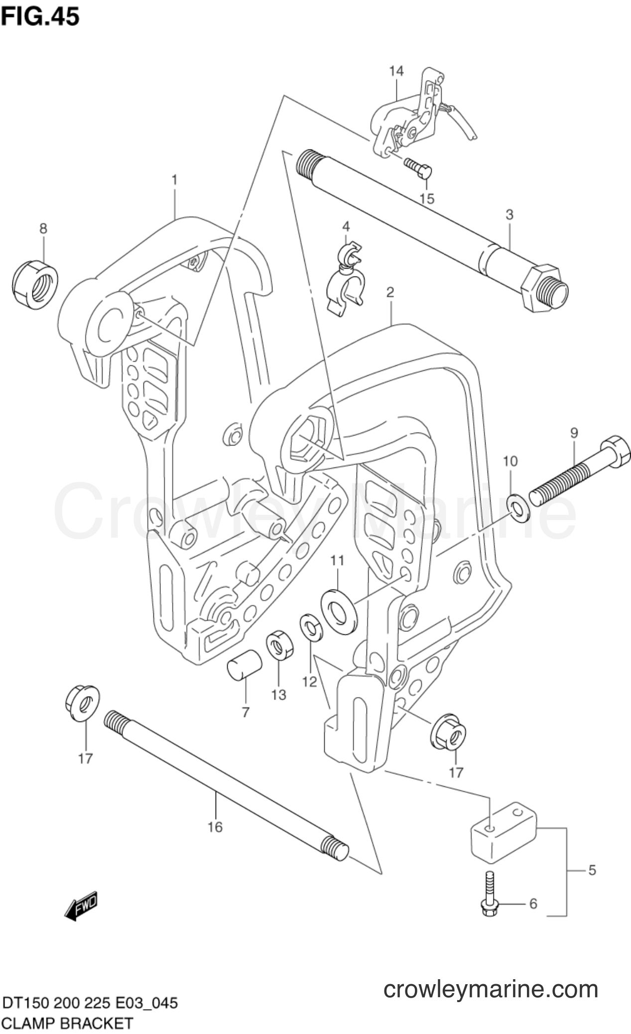 Suzuki Marine DT200G - CLAMP BRACKET