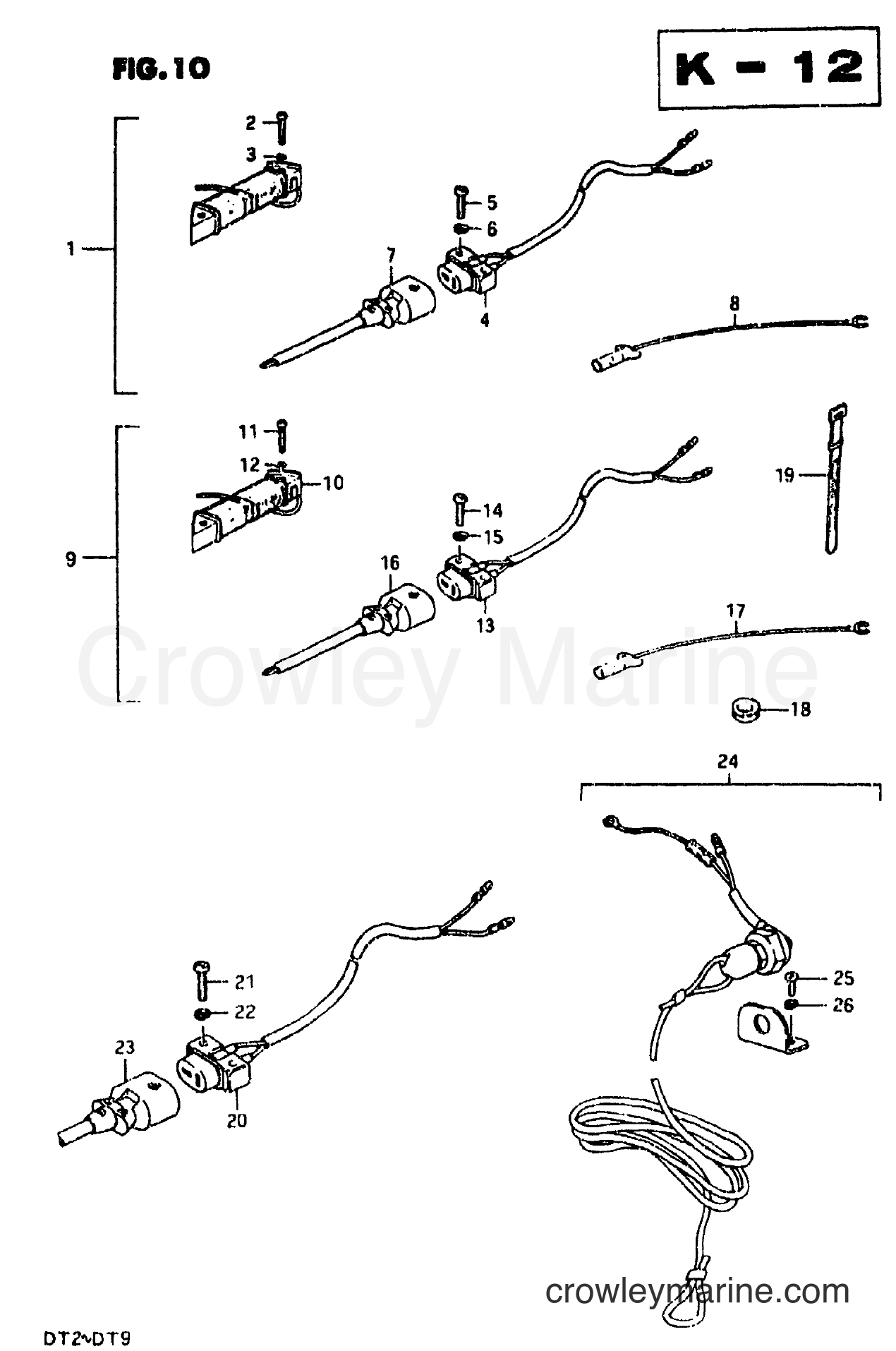 LIGHTING COIL, EMERGENCY SWITCH - 1977 Two-Stroke Outboard 2