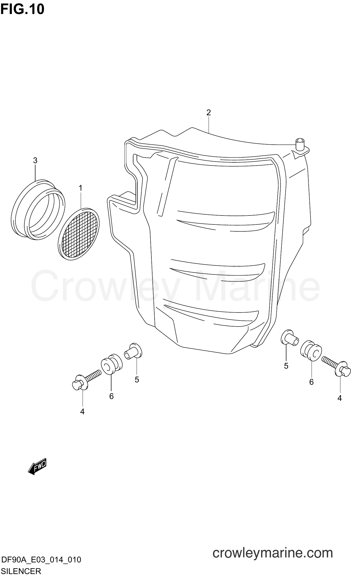 Suzuki Marine DF70A 410001~ - SILENCER