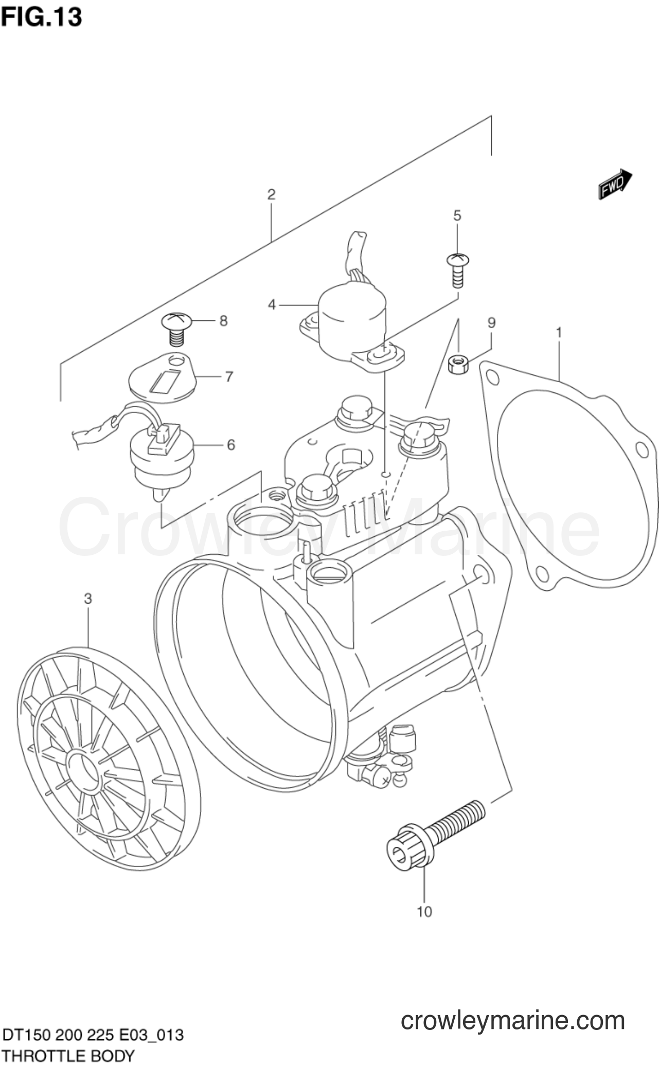 Suzuki Marine DT150 - THROTTLE ASSY (DT225/225G)