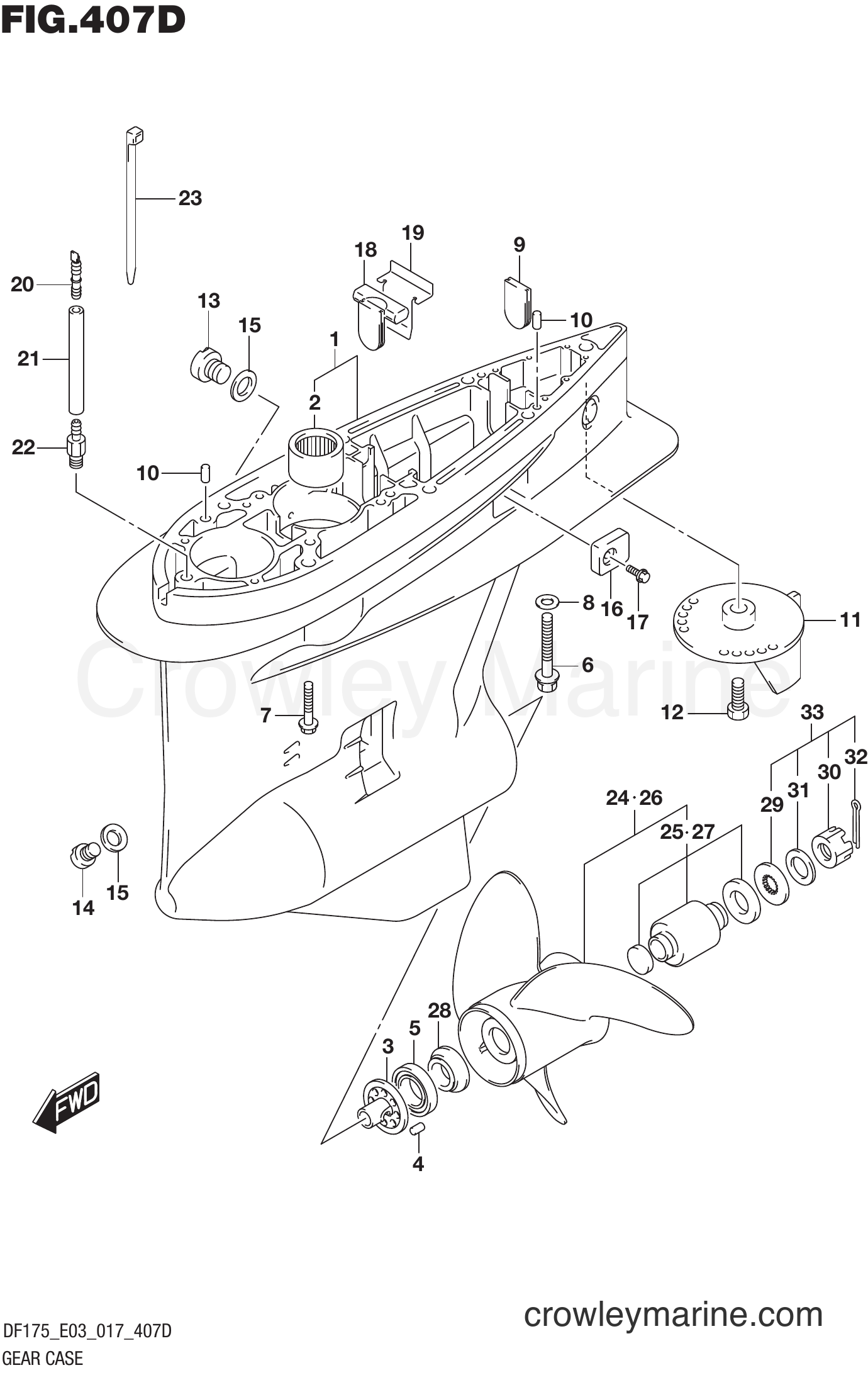 Suzuki Marine DF150Z 710001~ - GEAR CASE (DF175Z E03)