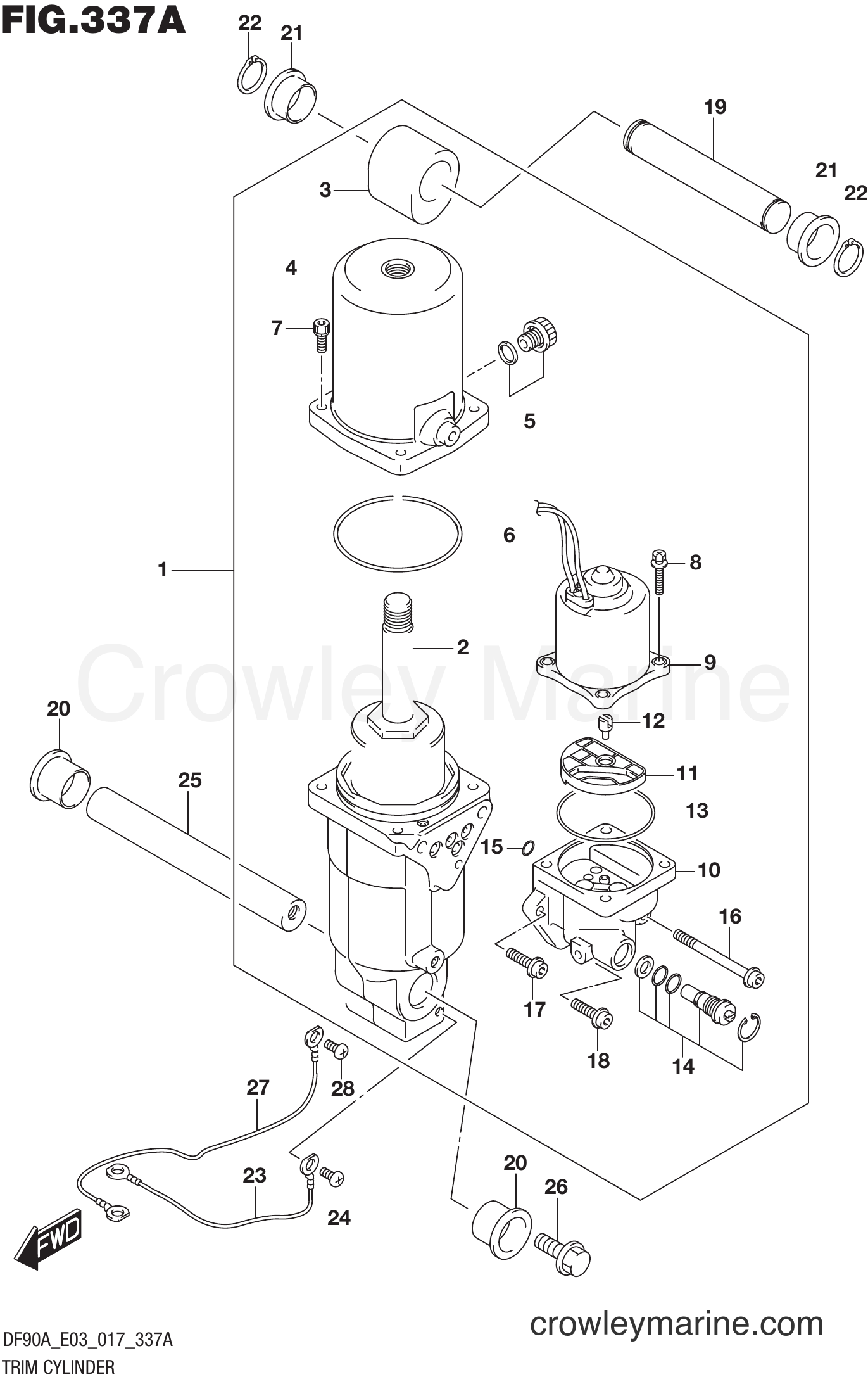 Suzuki Marine DF90A 710001~ - TRIM CYLINDER