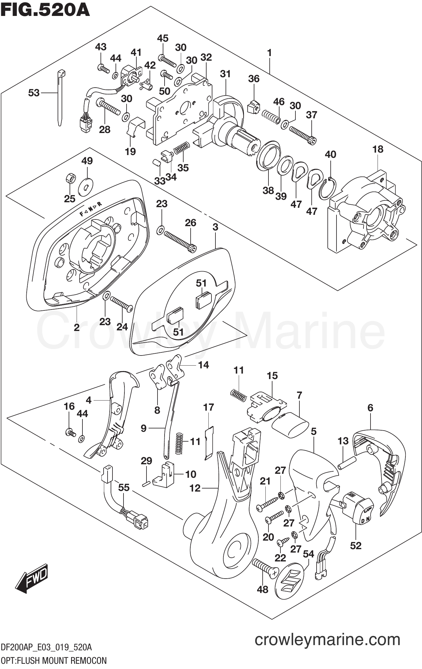 Suzuki Marine DF200AP 910001~ - OPT:FLUSH MOUNT REMOCON