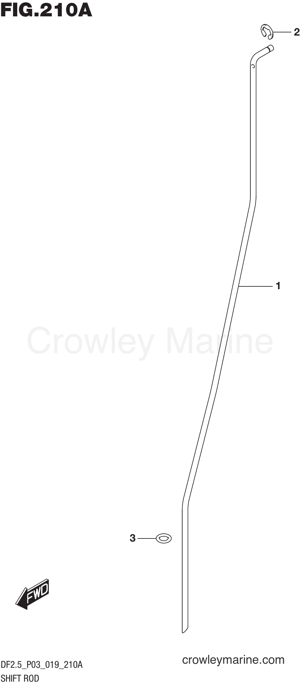 Suzuki Marine DF2.5 00252F-910001~ - SHIFT ROD