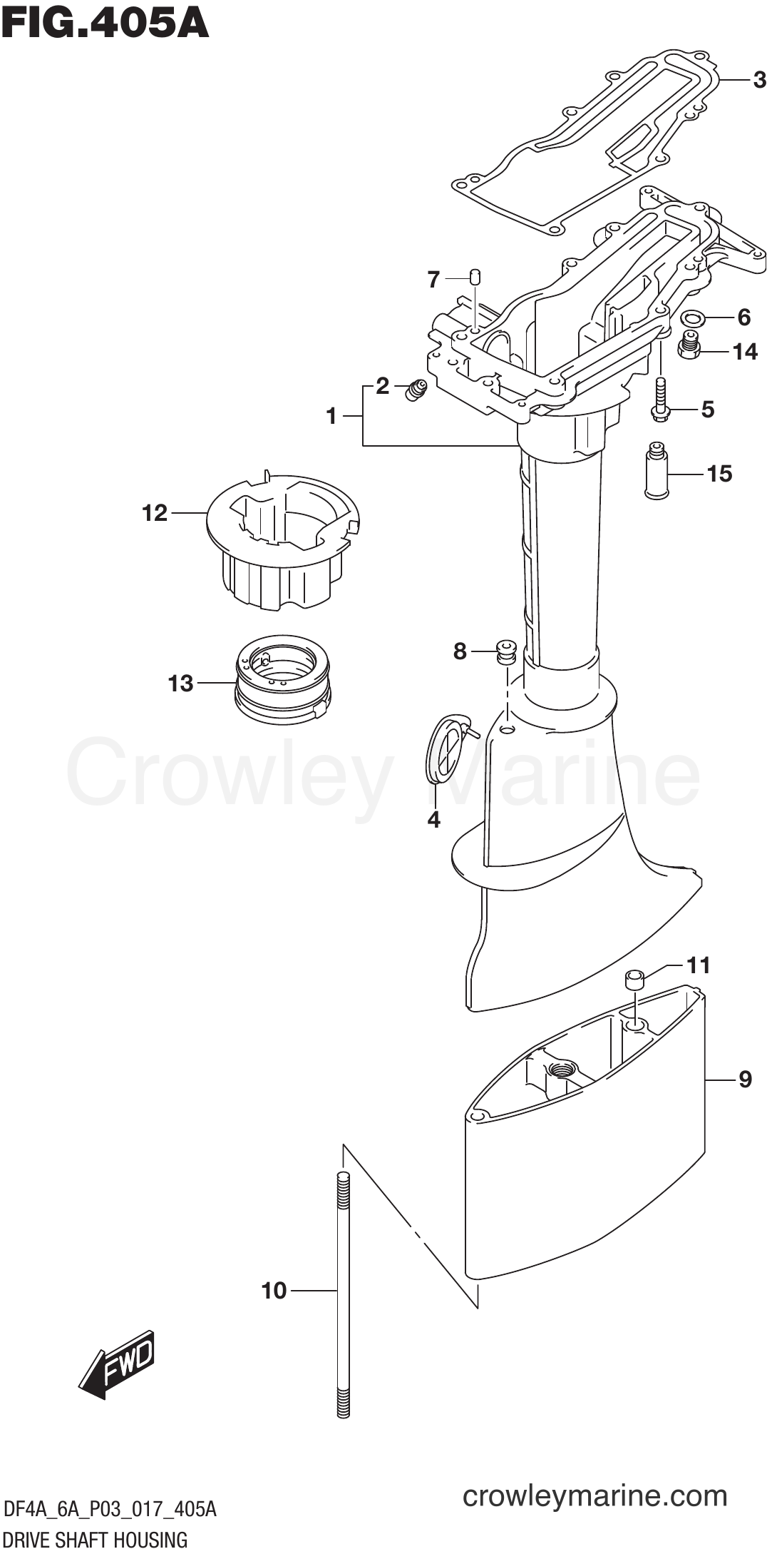 Suzuki Marine DF4A 710001~ - DRIVE SHAFT HOUSING