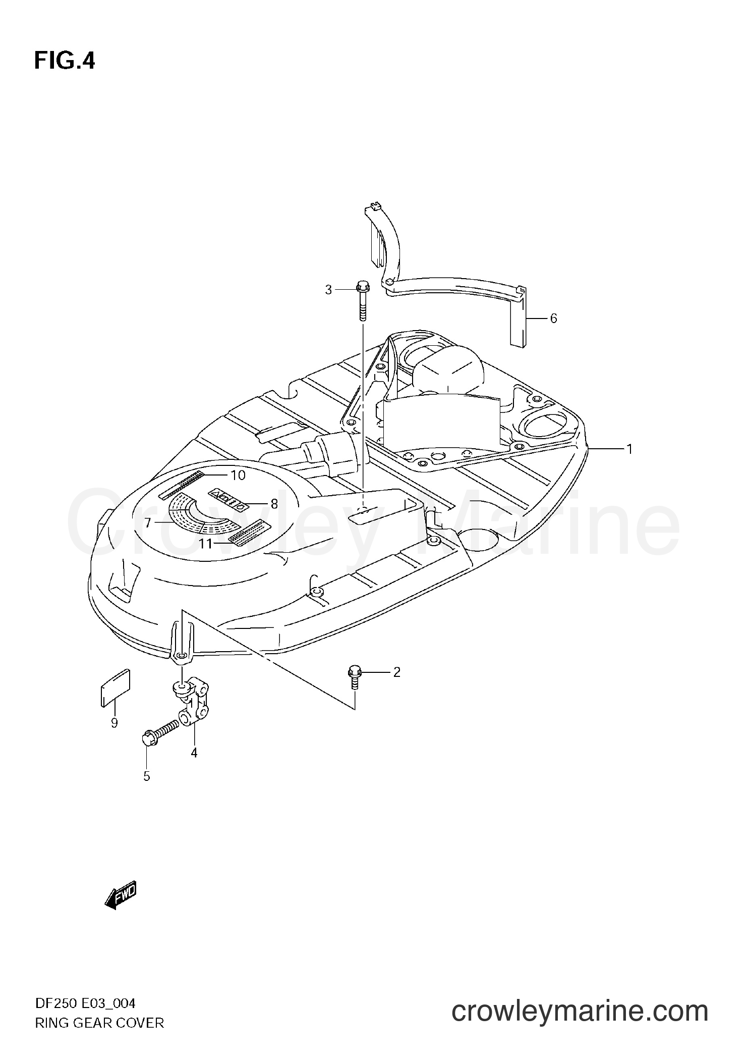 Suzuki Marine DF250 - RING GEAR COVER