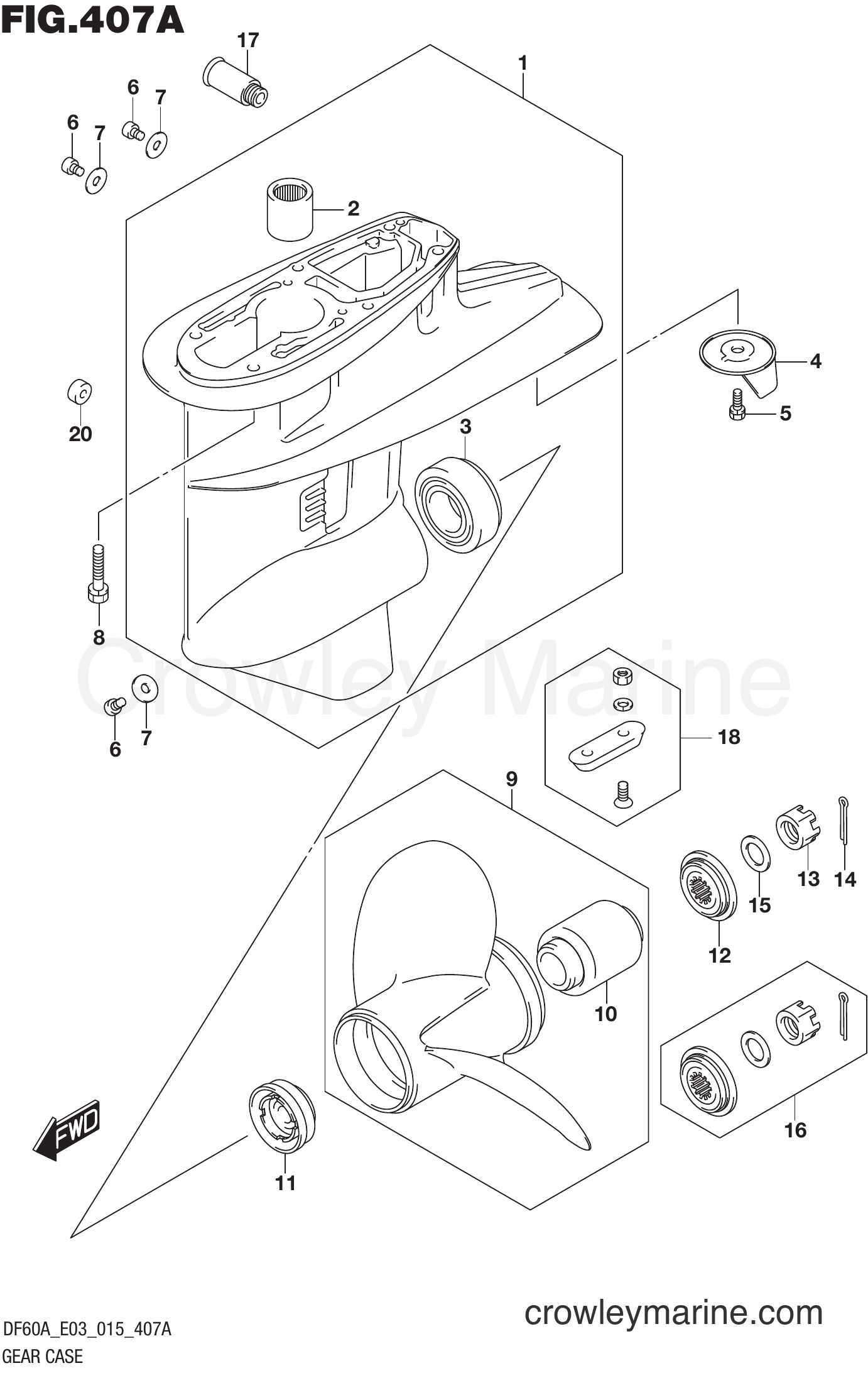 Suzuki Marine DF50AT 510001~ - GEAR CASE (DF40A E03)