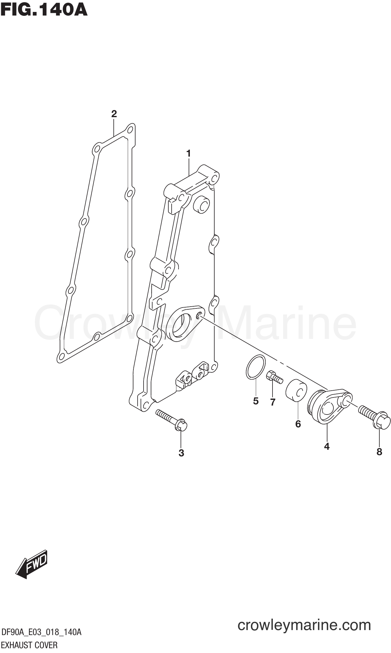 EXHAUST COVER Serial Range FourStroke Outboard 70 DF70A 810001