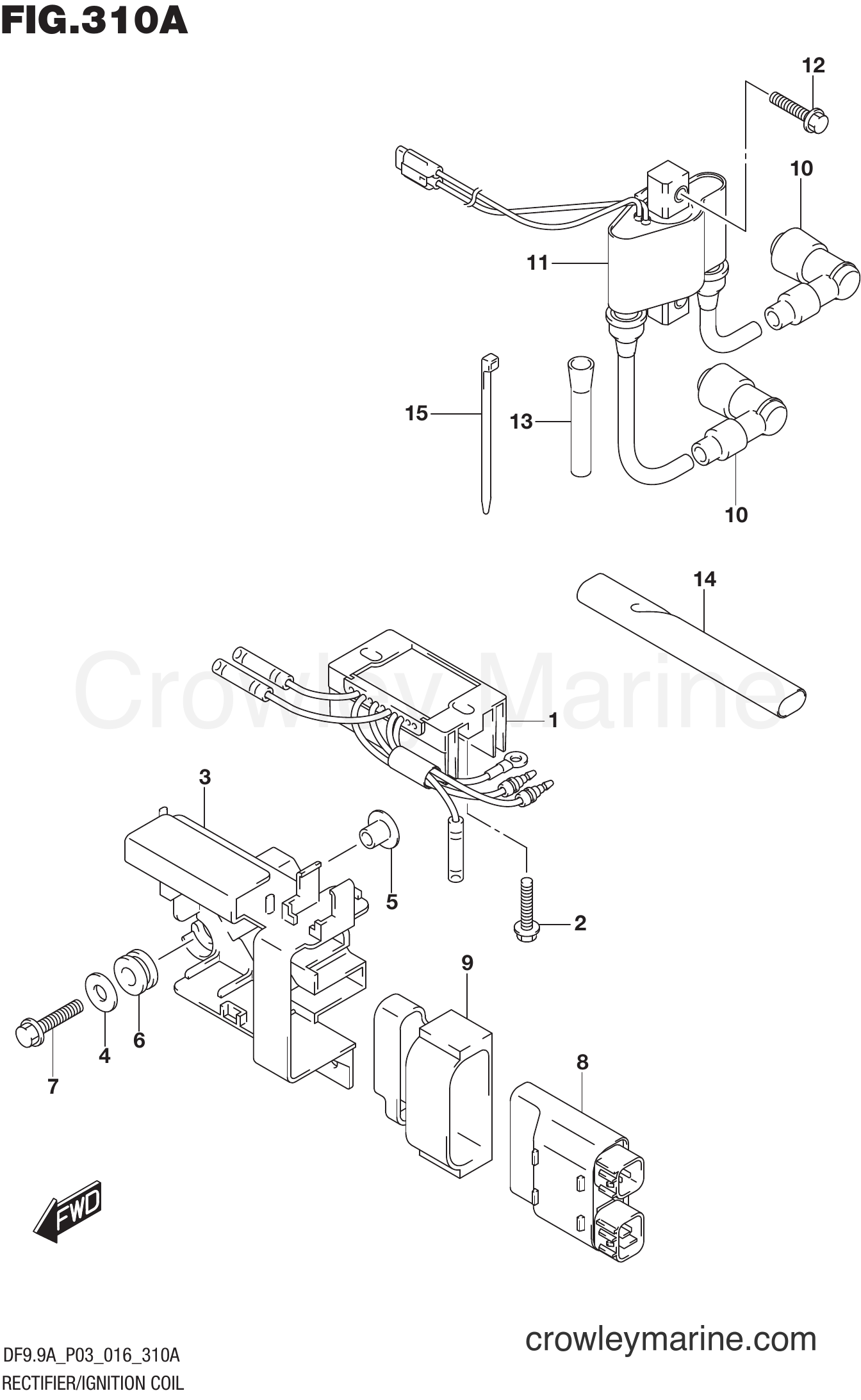 Suzuki Marine DF8A 610001~ - RECTIFIER/IGNITION COIL (DF8A P03)