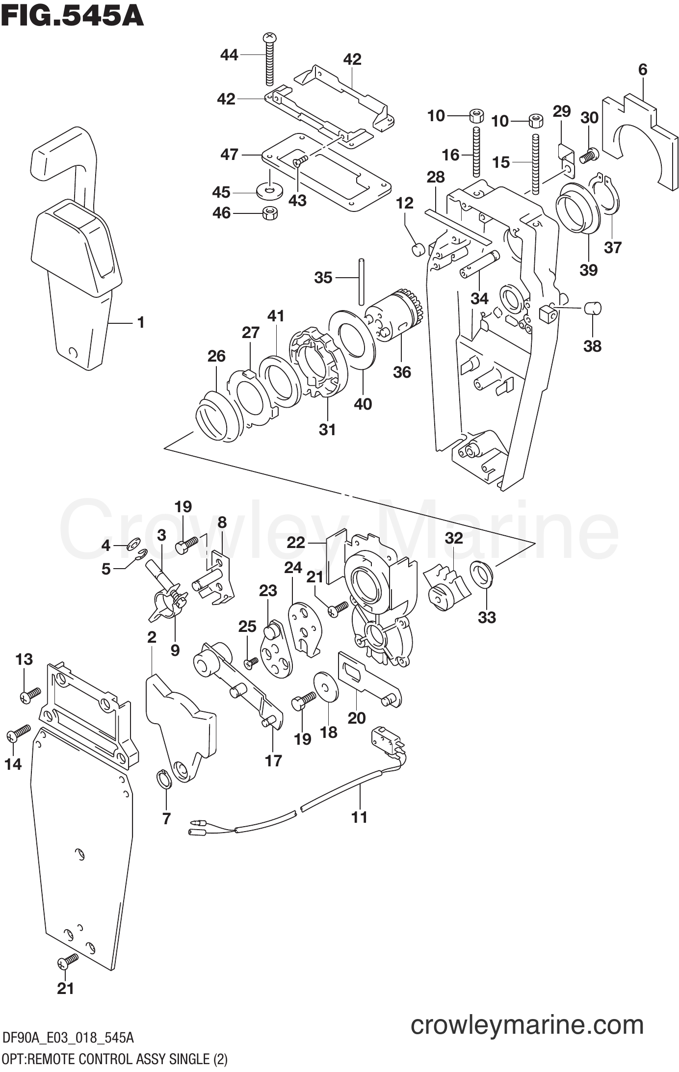 Suzuki Marine DF70A 810001~ - OPT:REMOTE CONTROL ASSY SINGLE (2)