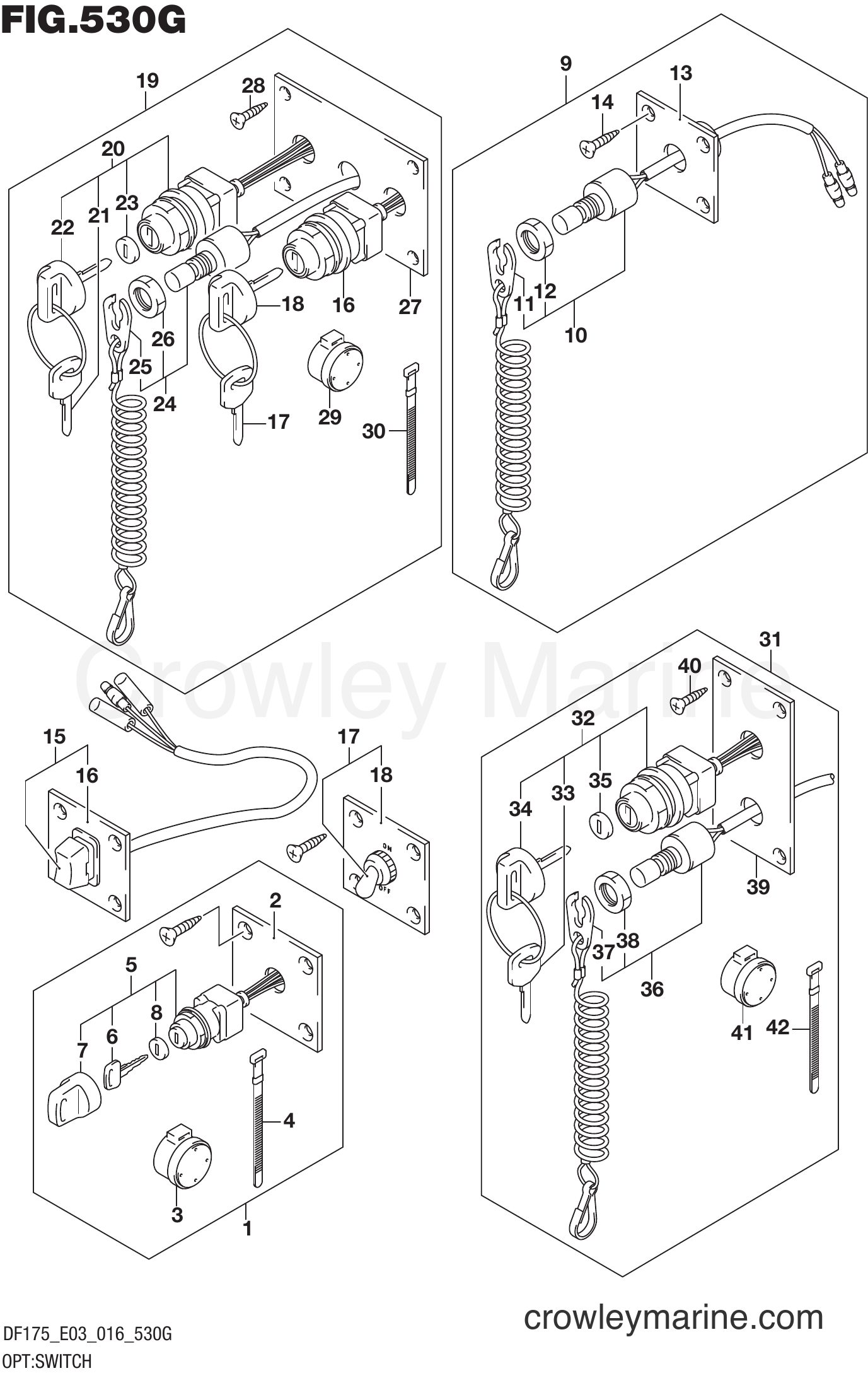 Suzuki Marine DF175ZG 610001~ - OPT:SWITCH (DF175Z E03)