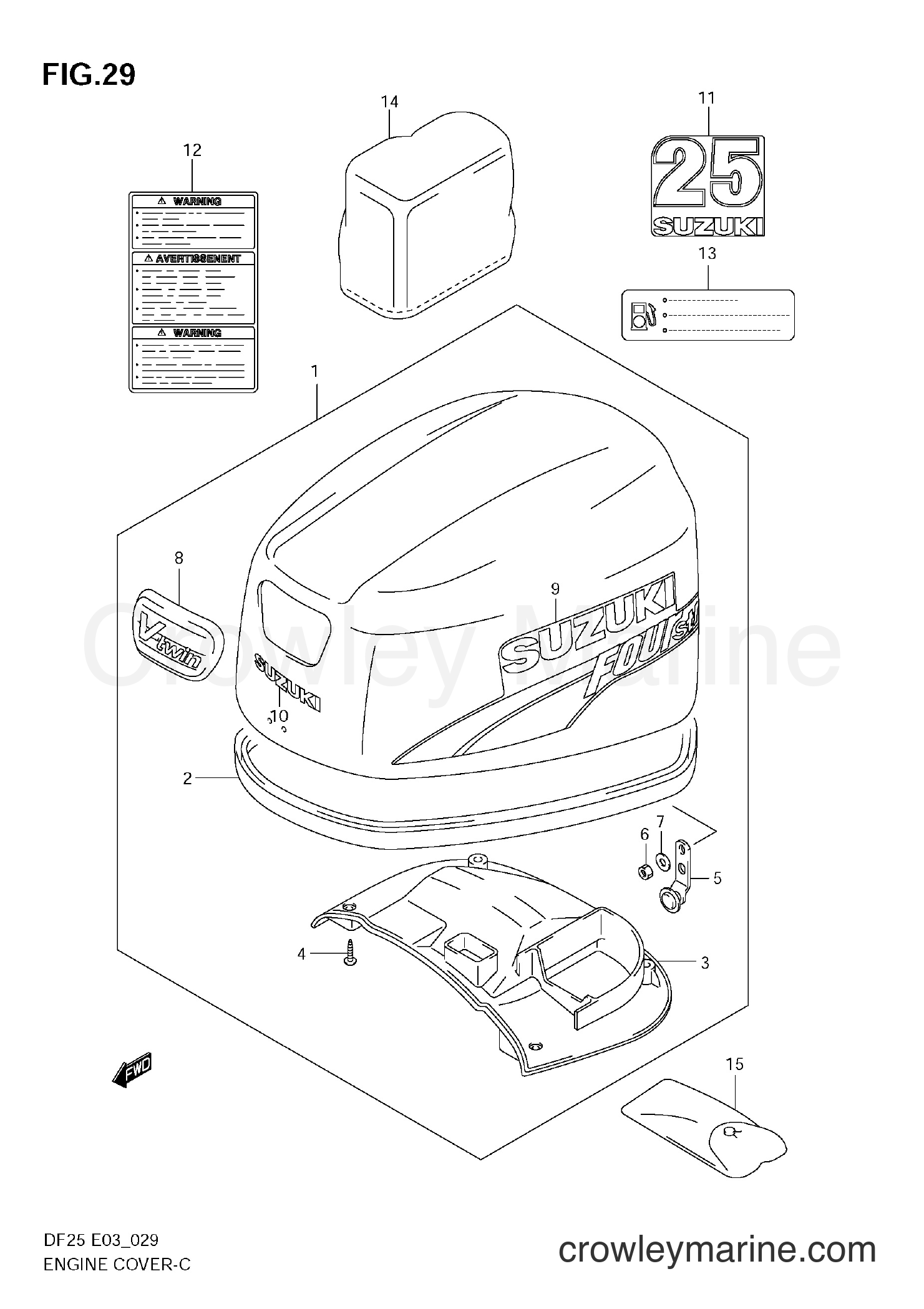 Suzuki Marine DF25 - ENGINE COVER (MODEL:06~09)
