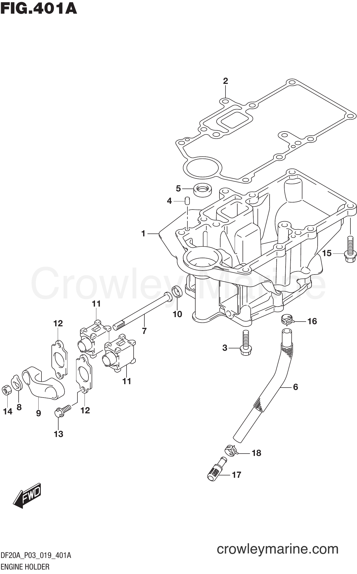 Suzuki Marine DF20ATH 910001~ - ENGINE HOLDER