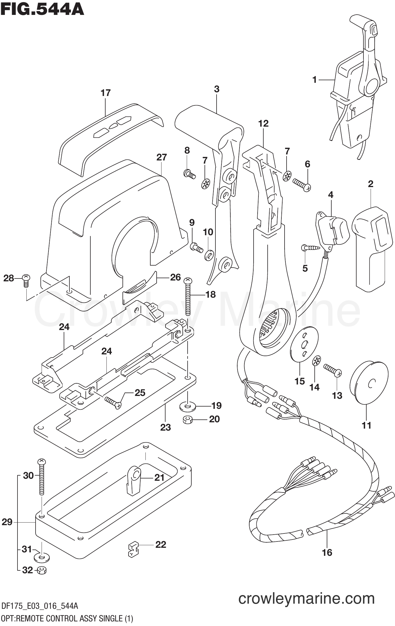 Suzuki Marine DF175ZG 610001~ - OPT:REMOTE CONTROL ASSY SINGLE (1) (DF150T E03)