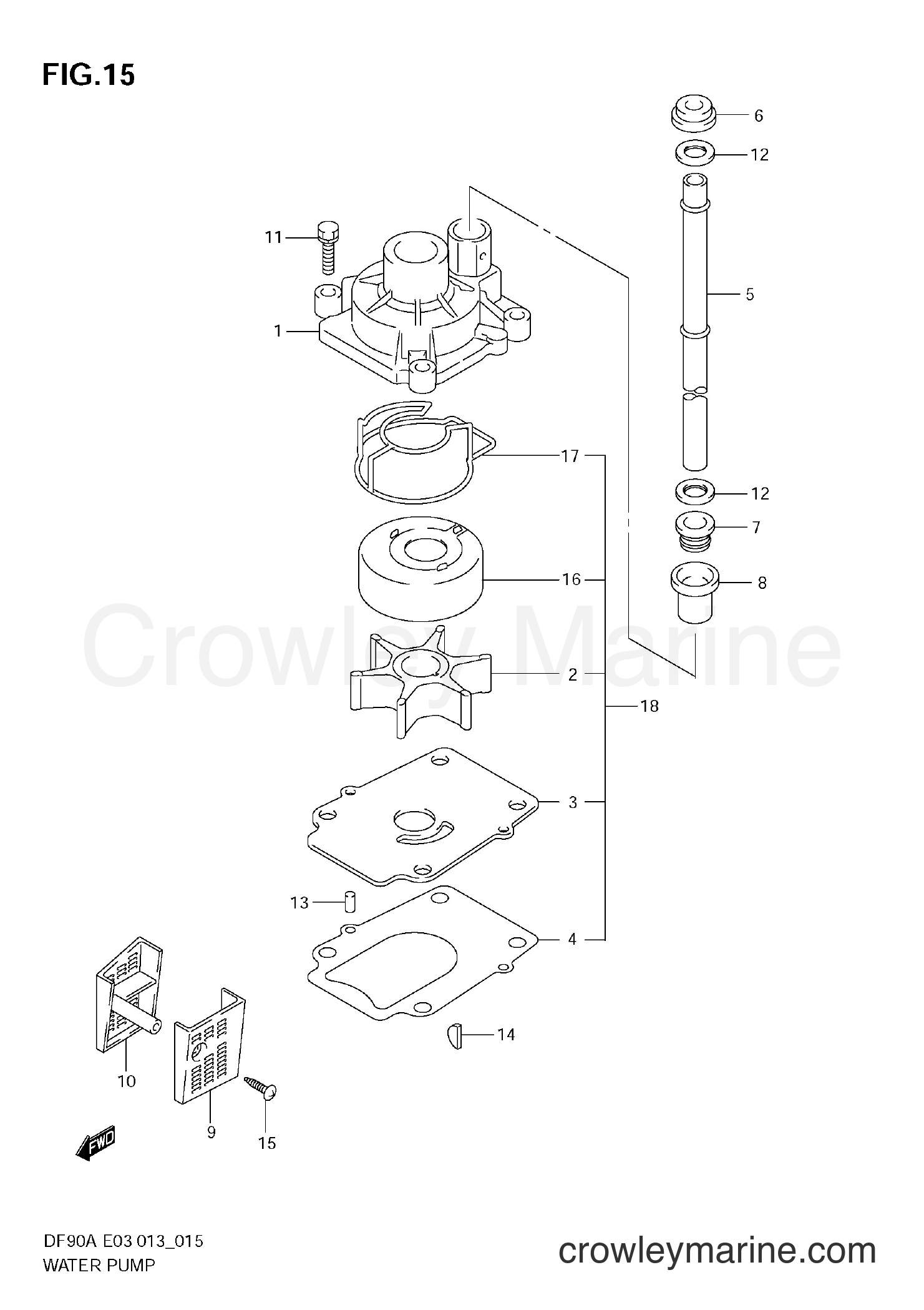Suzuki Marine DF90A 09003F-310001~ - WATER PUMP
