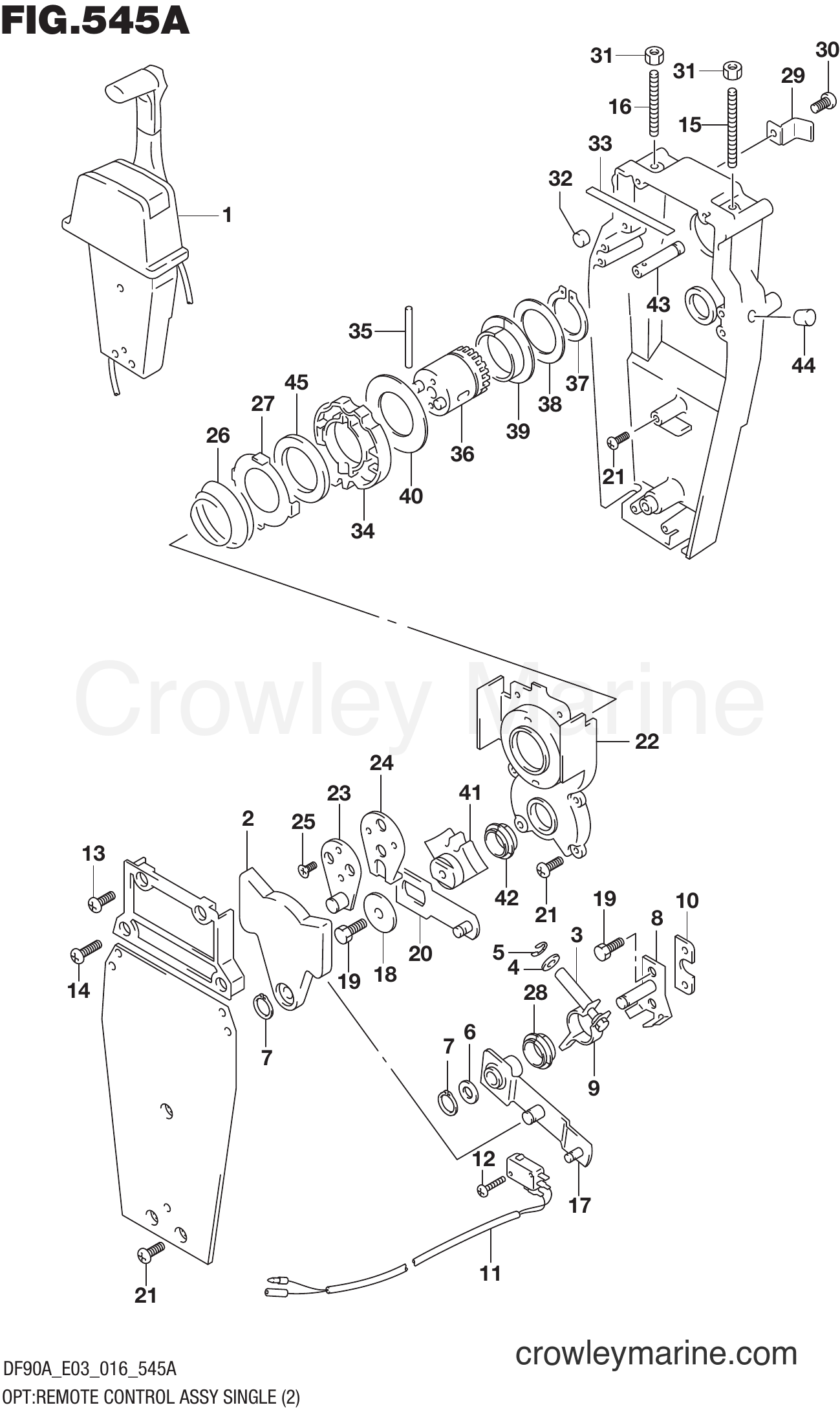 Suzuki Marine DF80A 610001~ - OPT:REMOTE CONTROL ASSY SINGLE (2)