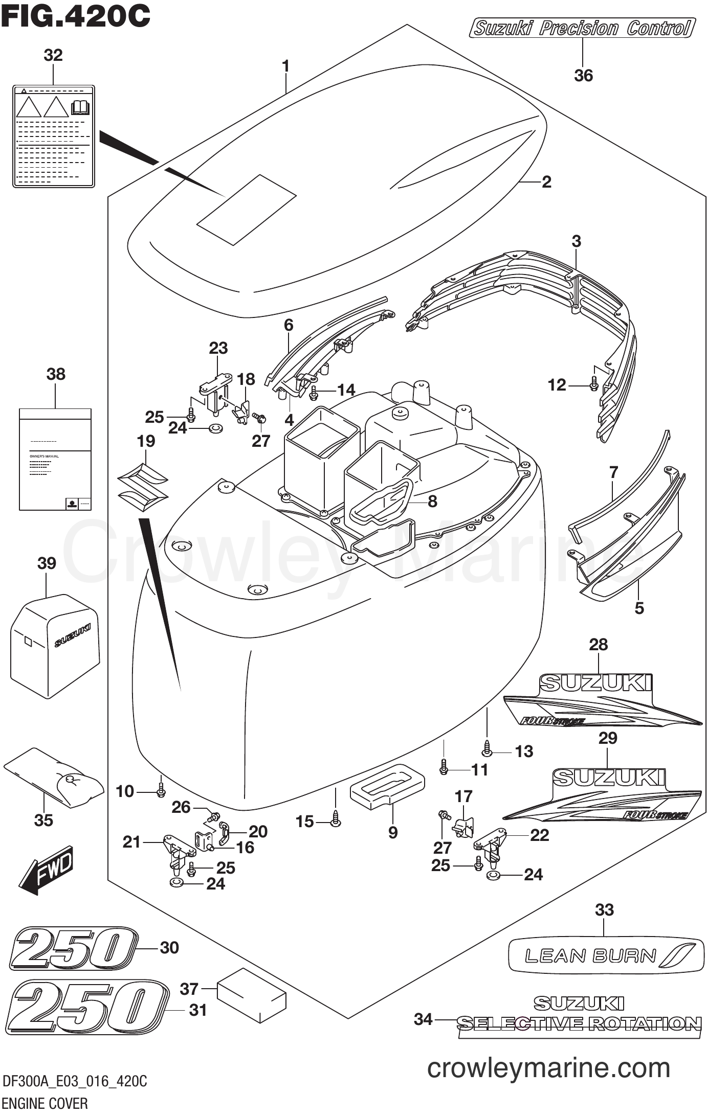 Suzuki Marine DF300AP 610001~ - ENGINE COVER (DF250A E03)
