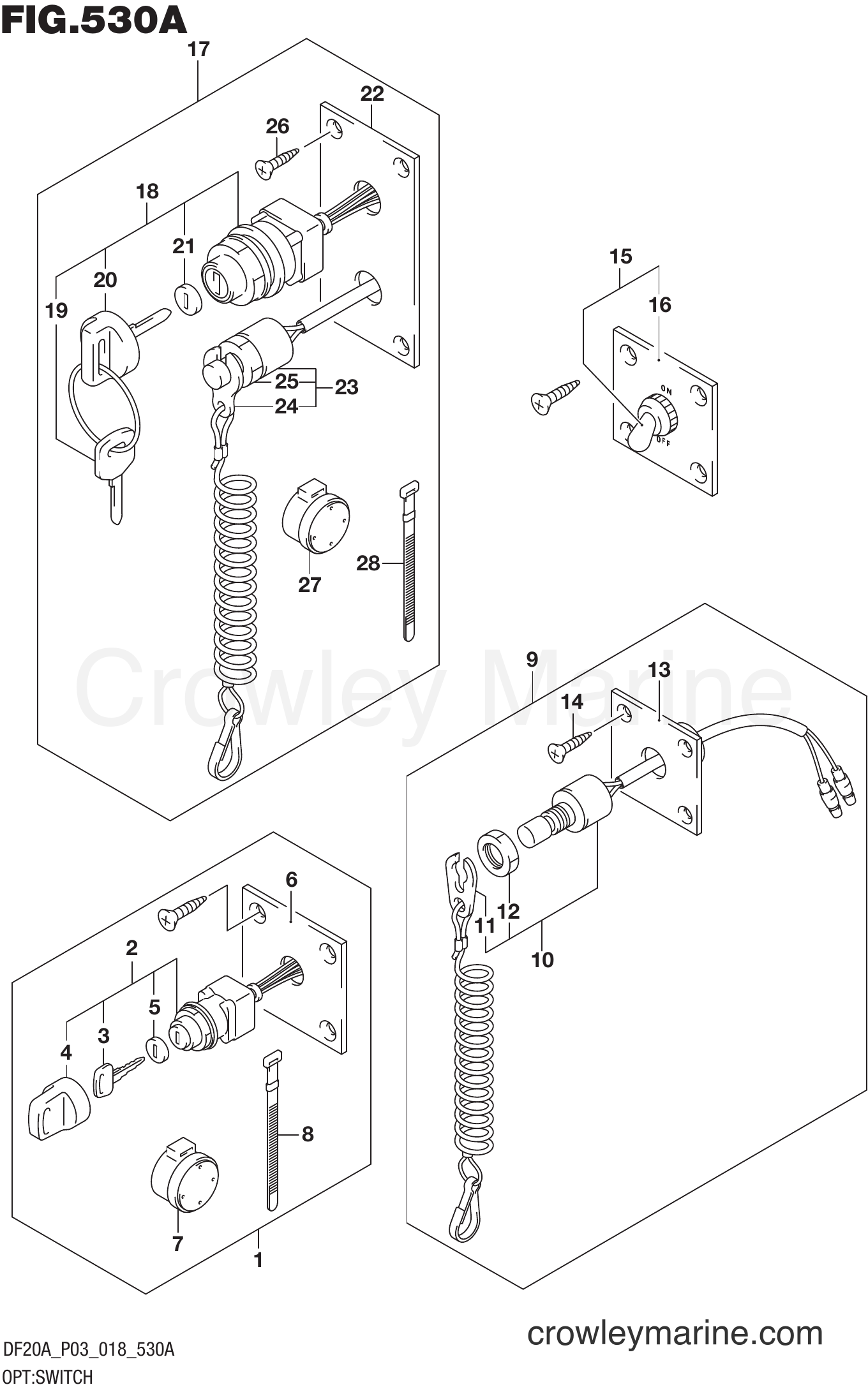 Suzuki Marine DF20A 810001~ - OPT:SWITCH (DF9.9BT)(DF20AT)