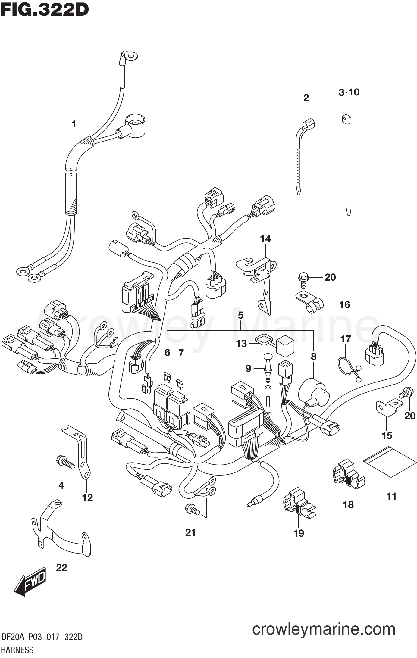 Suzuki Marine DF9.9B 710001~ - HARNESS (DF9.9BTH P03)