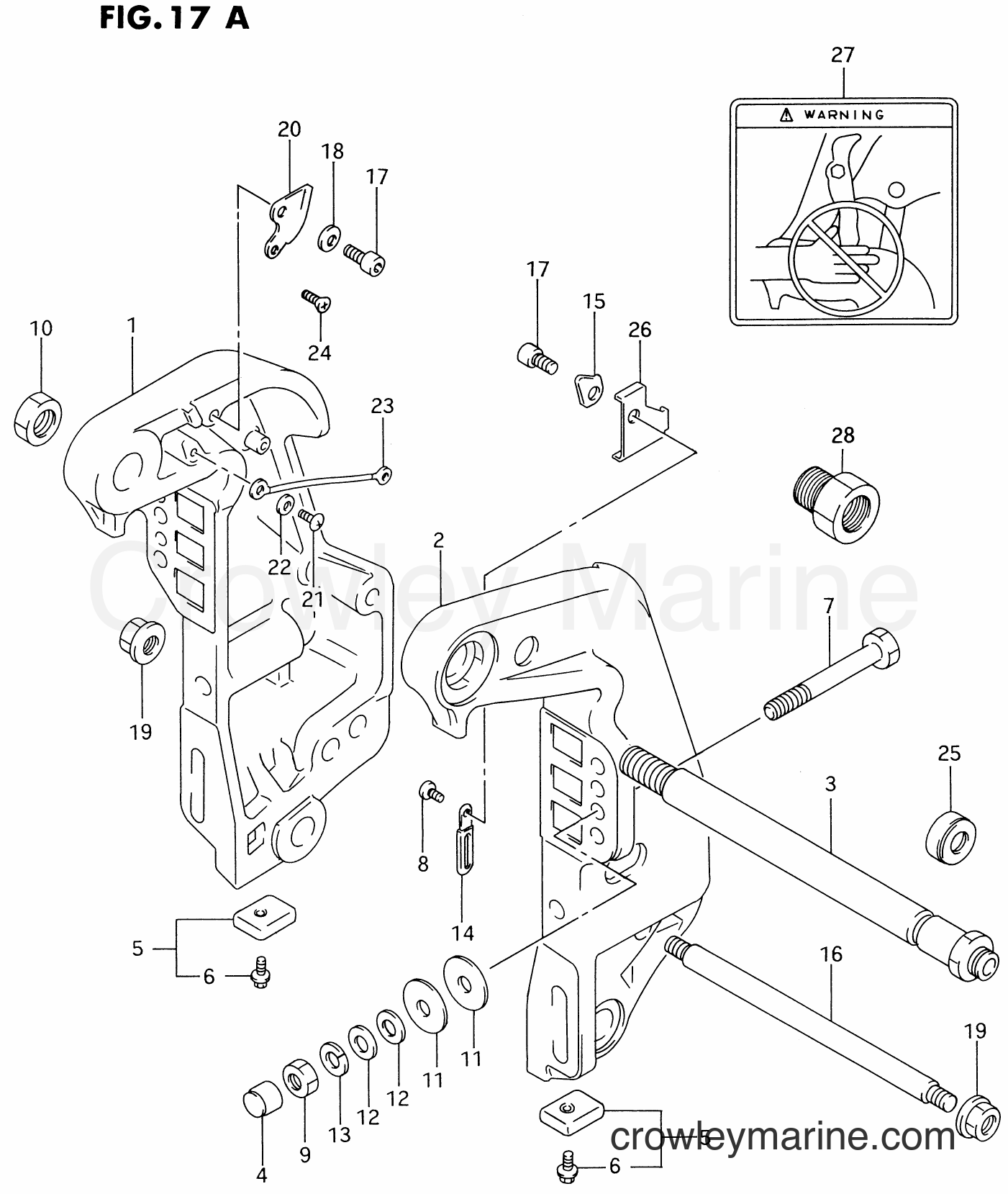 Suzuki Marine DT85 - CLAMP BRACKET (MODEL:95~00)
