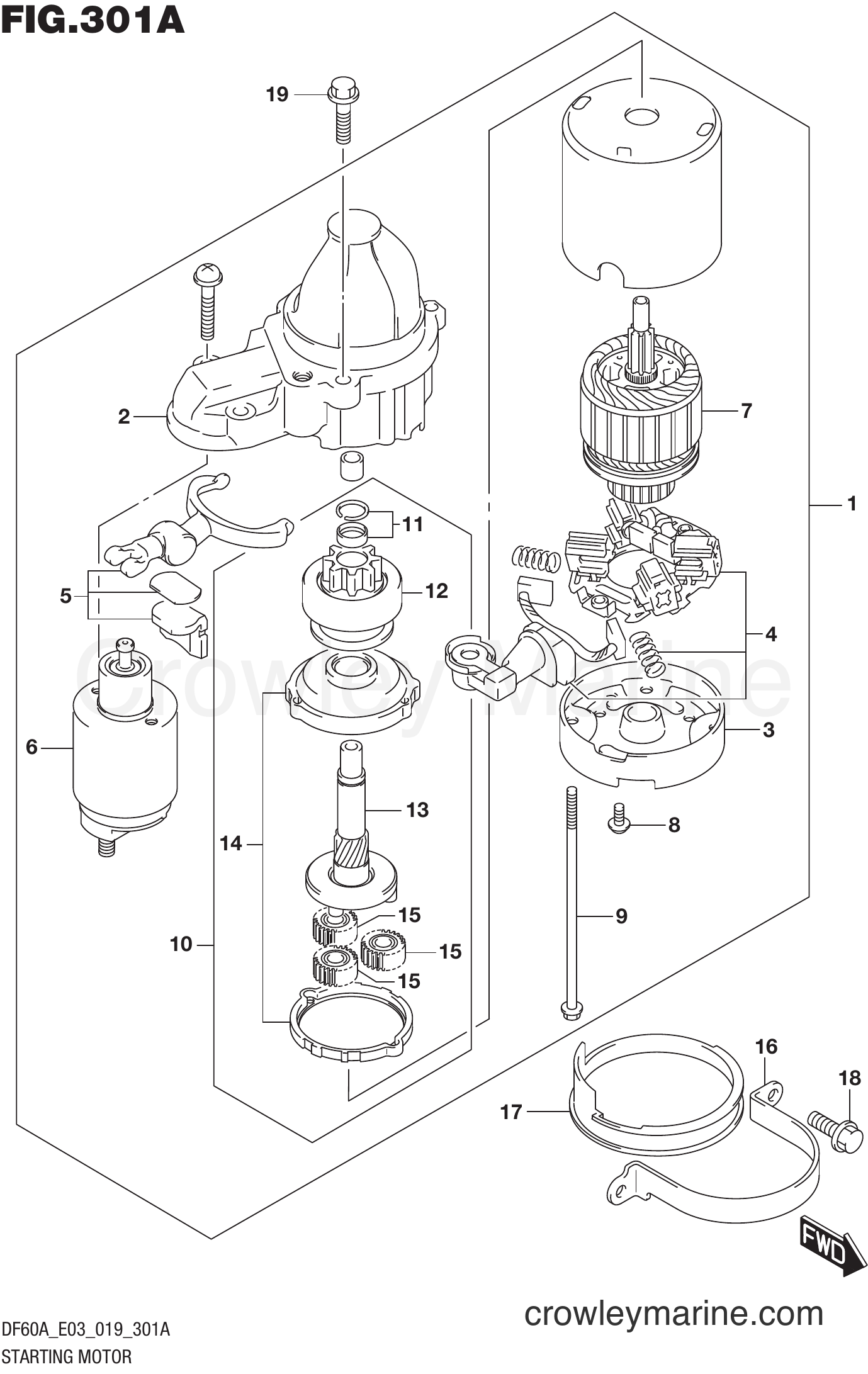 Suzuki Marine DF60AVT 910001~ - STARTING MOTOR