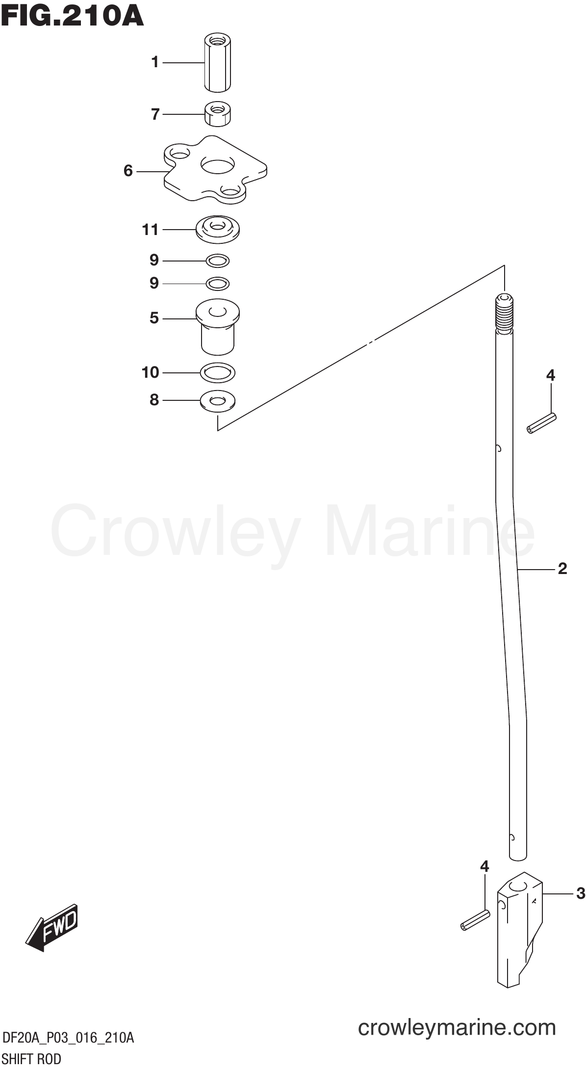 Suzuki Marine DF20A 610001~ - SHIFT ROD