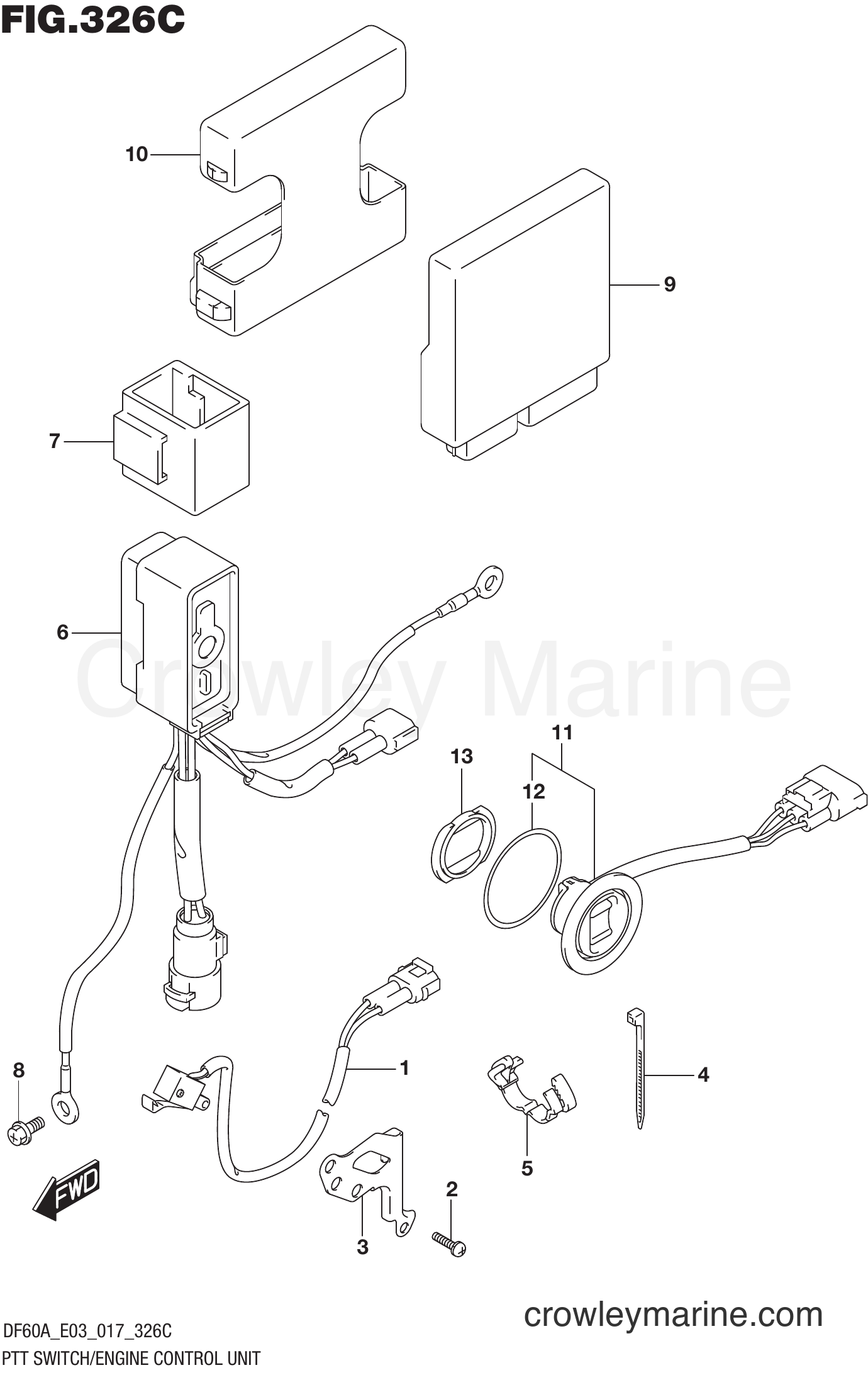 Suzuki Marine DF60AVT 710001~ - PTT SWITCH/ENGINE CONTROL UNIT (DF60A E03)